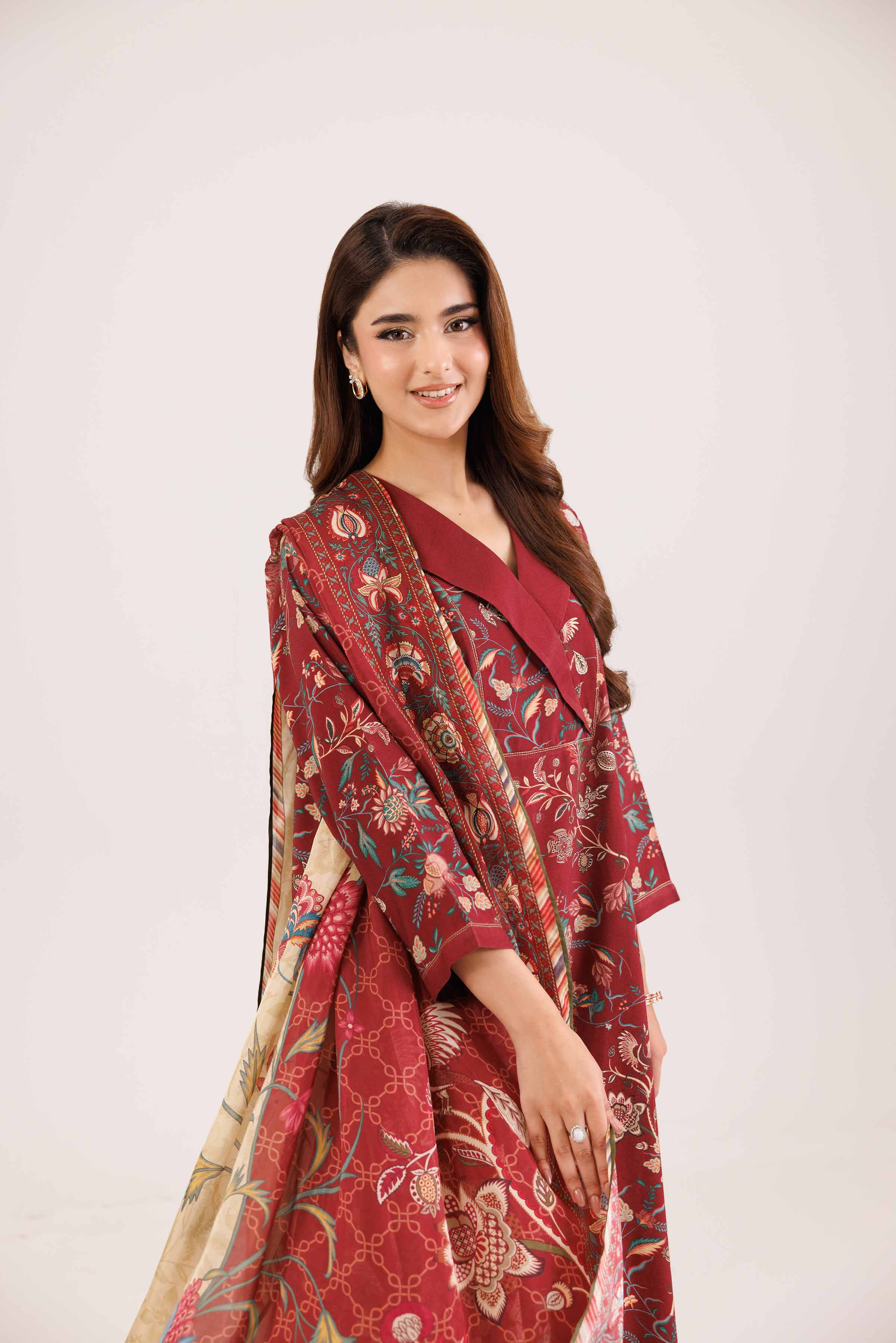 3 Piece - Printed Embroidered Suit - KFW25-100 - Image 6