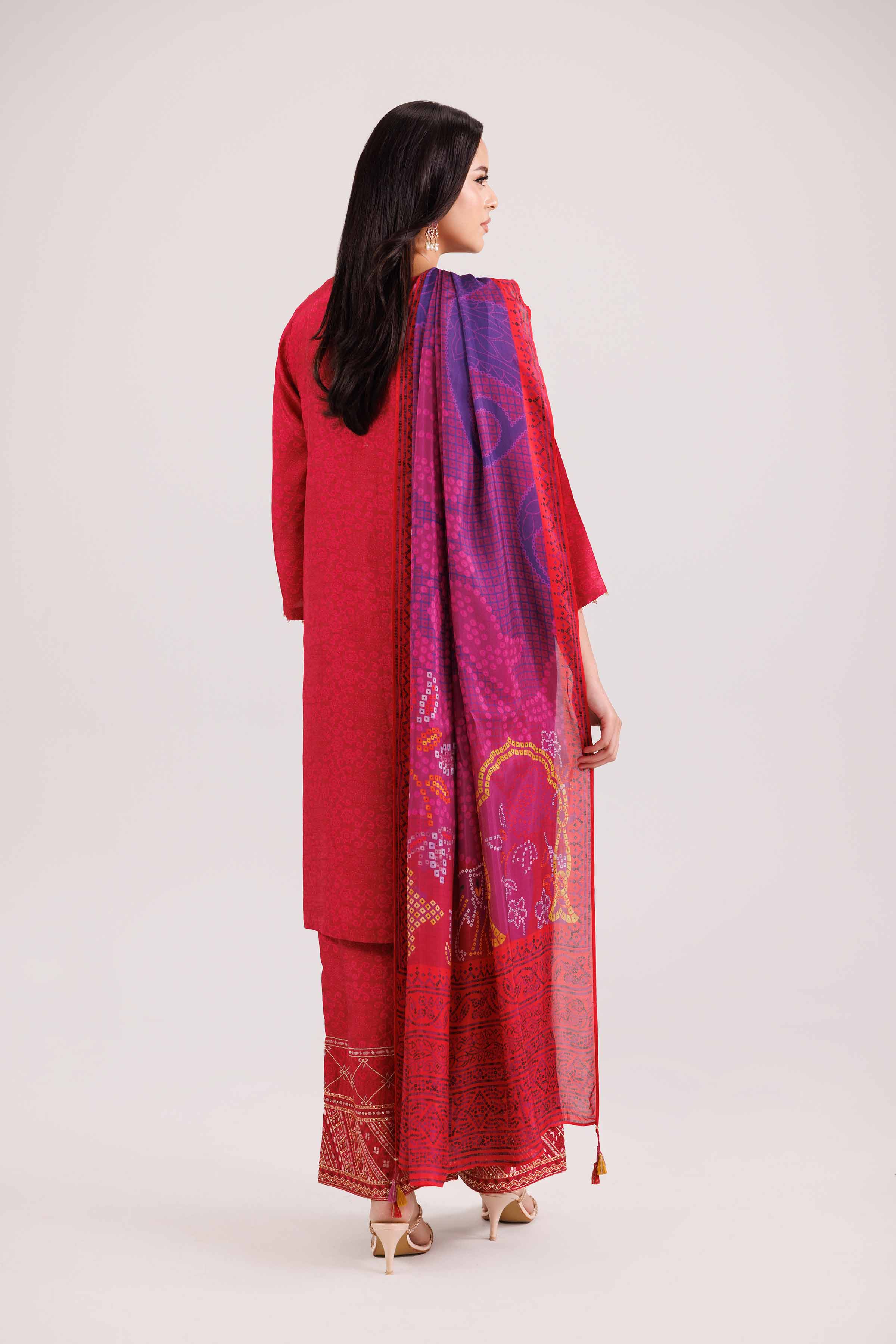 3 Piece - Printed Embroidered Suit - KFW25-103 - Image 3