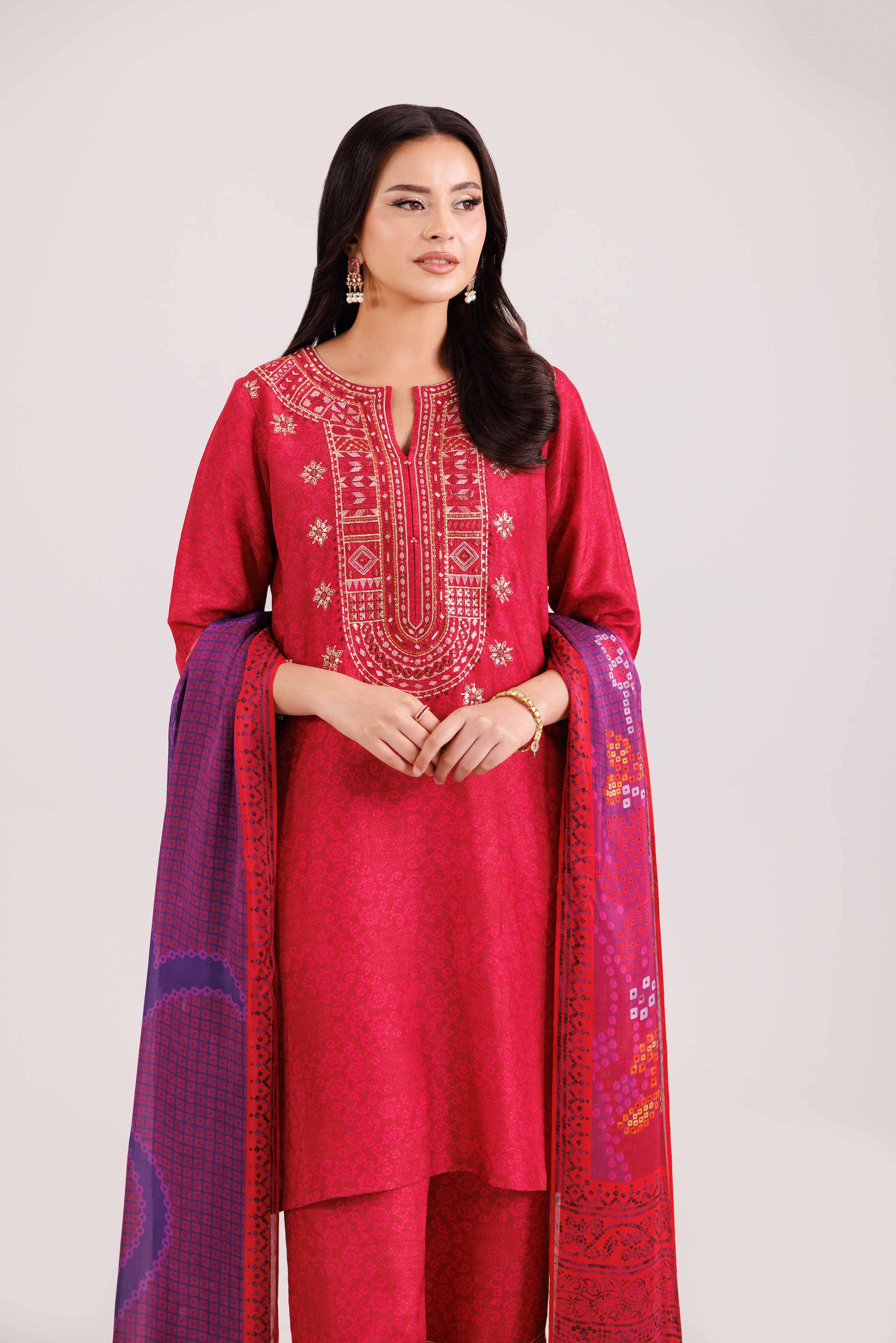 3 Piece - Printed Embroidered Suit - KFW25-103 - Image 6