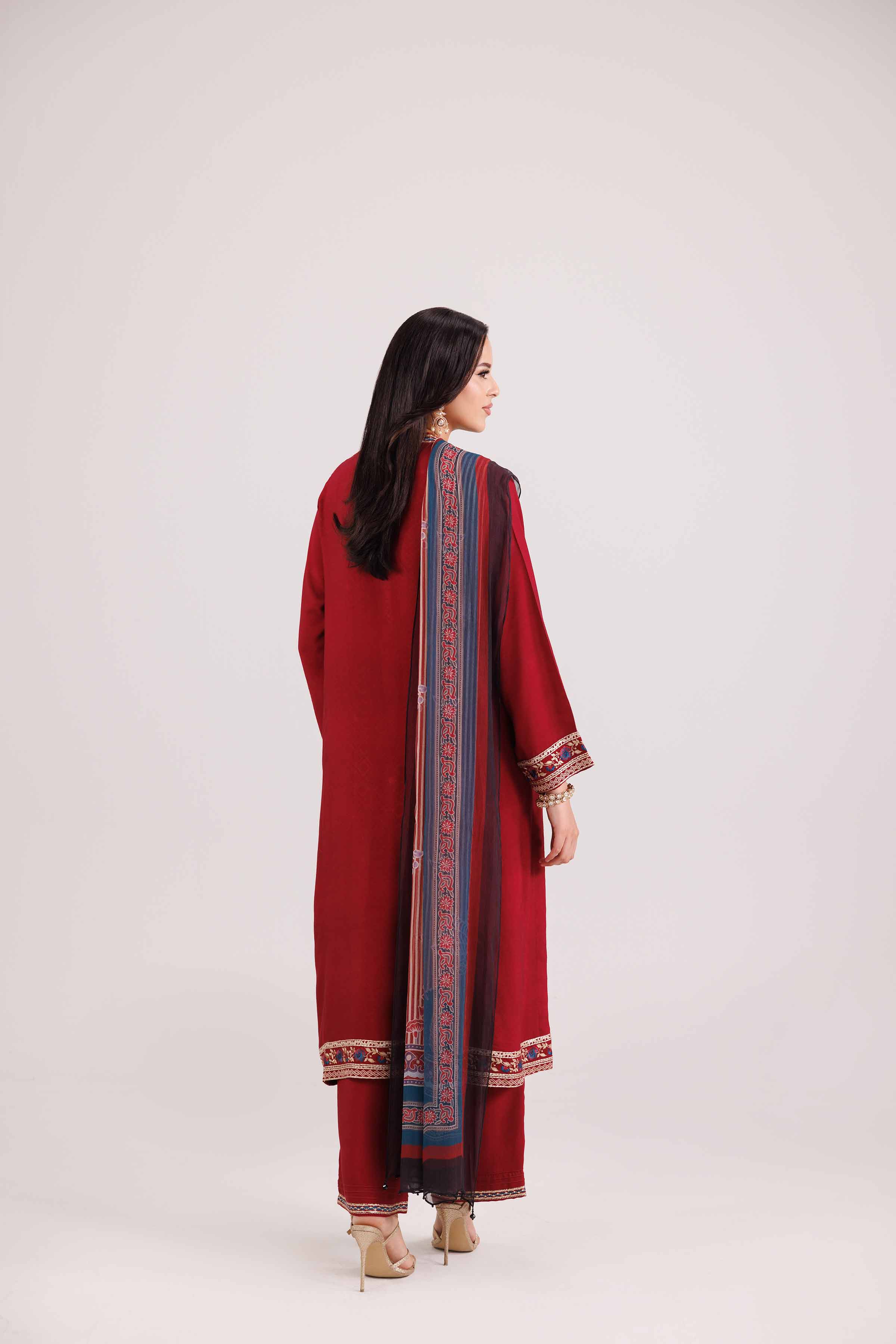 3 Piece - Printed Embroidered Suit - KFW25-104 - Image 3