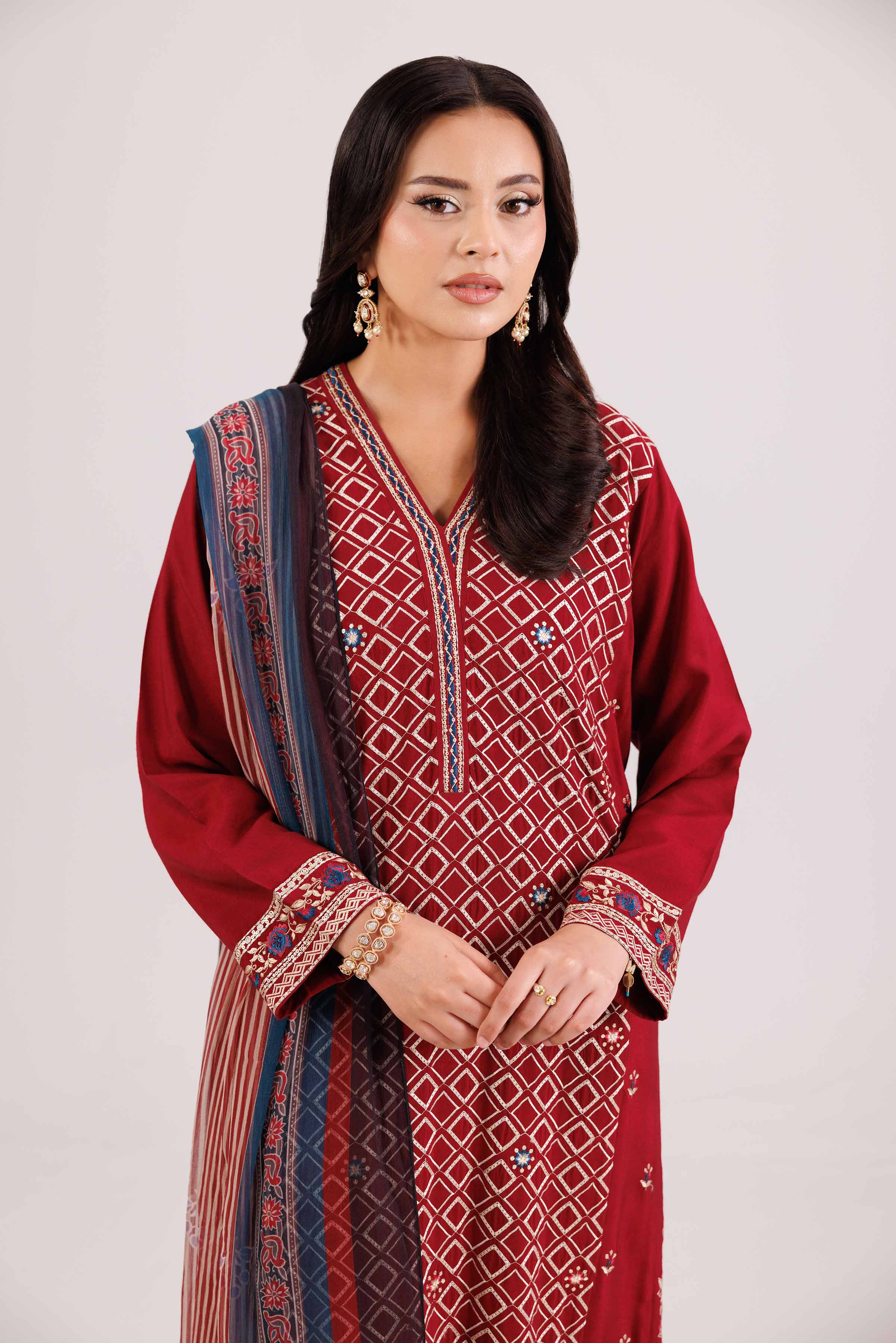 3 Piece - Printed Embroidered Suit - KFW25-104 - Image 4