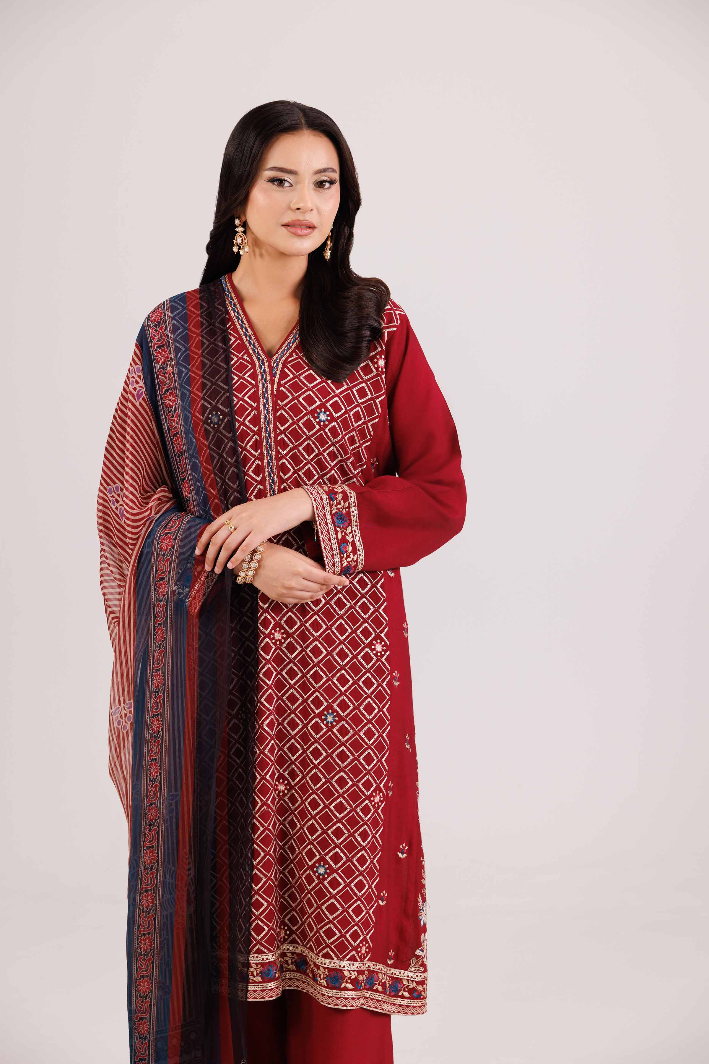 3 Piece - Printed Embroidered Suit - KFW25-104 - Image 6
