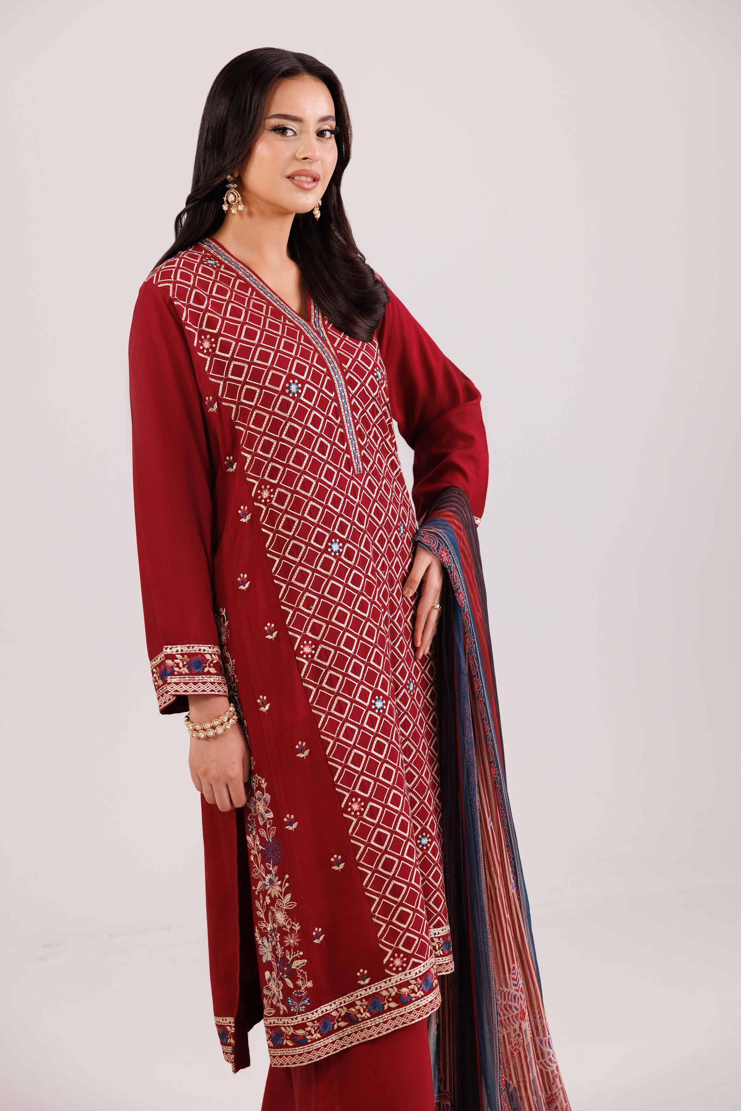 3 Piece - Printed Embroidered Suit - KFW25-104 - Image 9