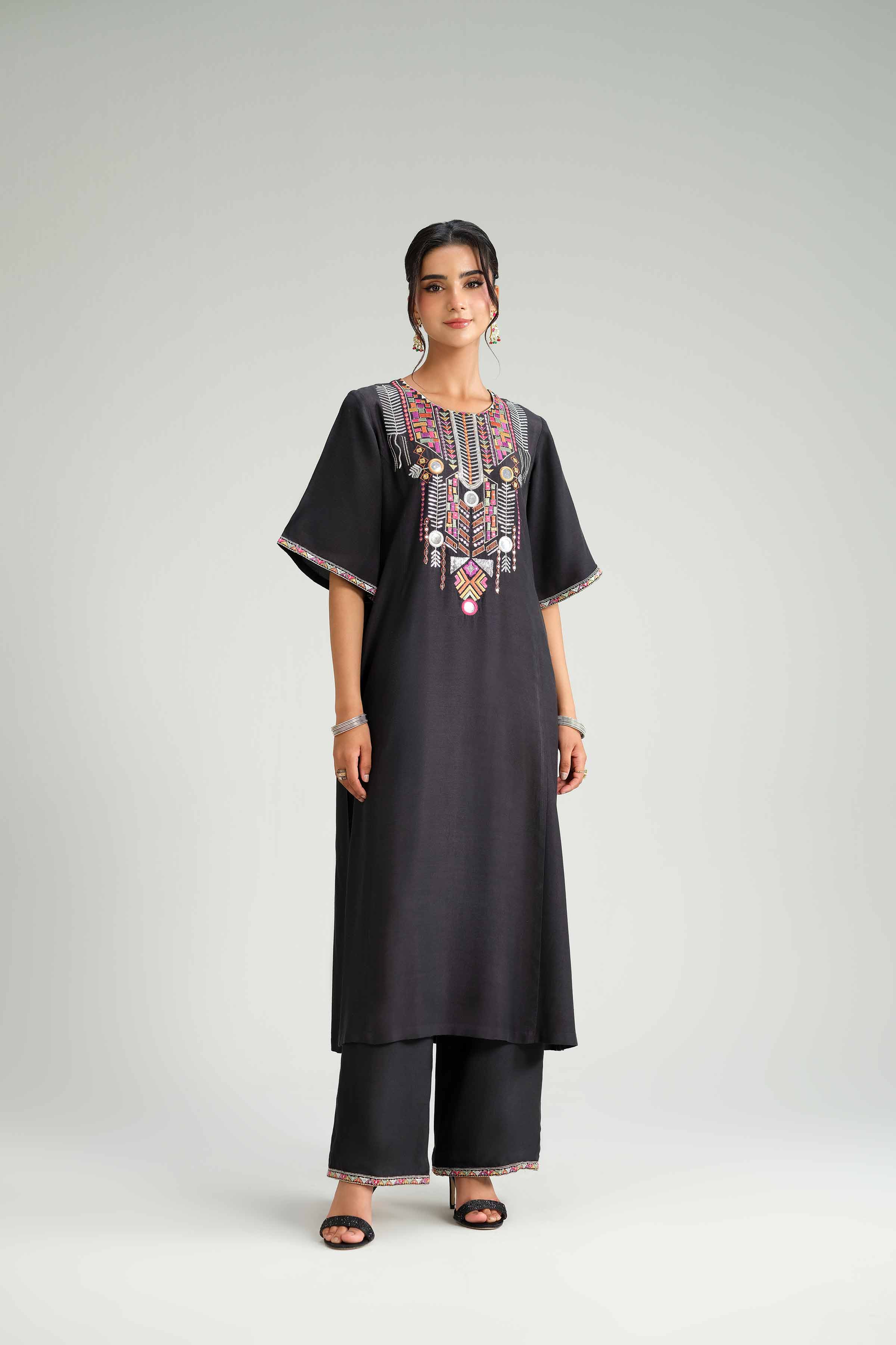 2 Piece - Embroidered Suit - KFW25-105 - Image 3