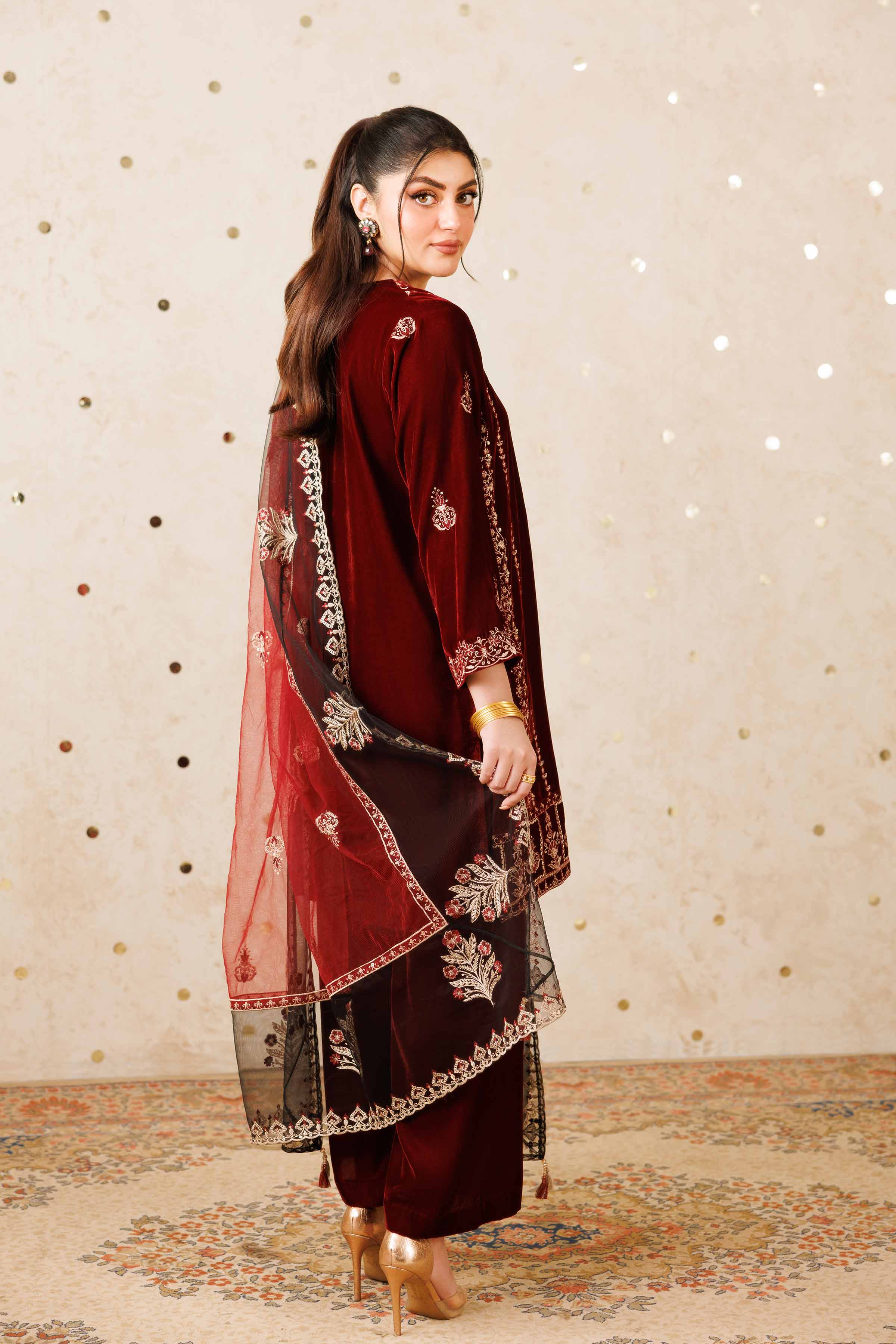 3 Piece - Embroidered Suit - KFW25-11 - Image 3