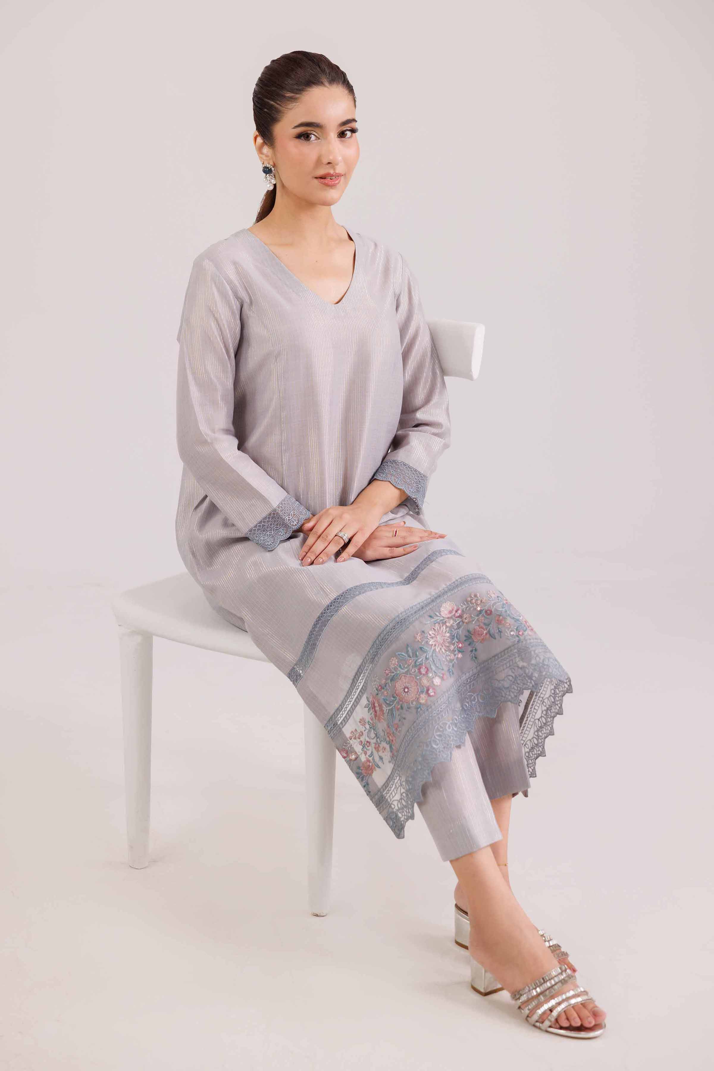 2 Piece - Embroidered Suit - KFW25-138 - Image 2