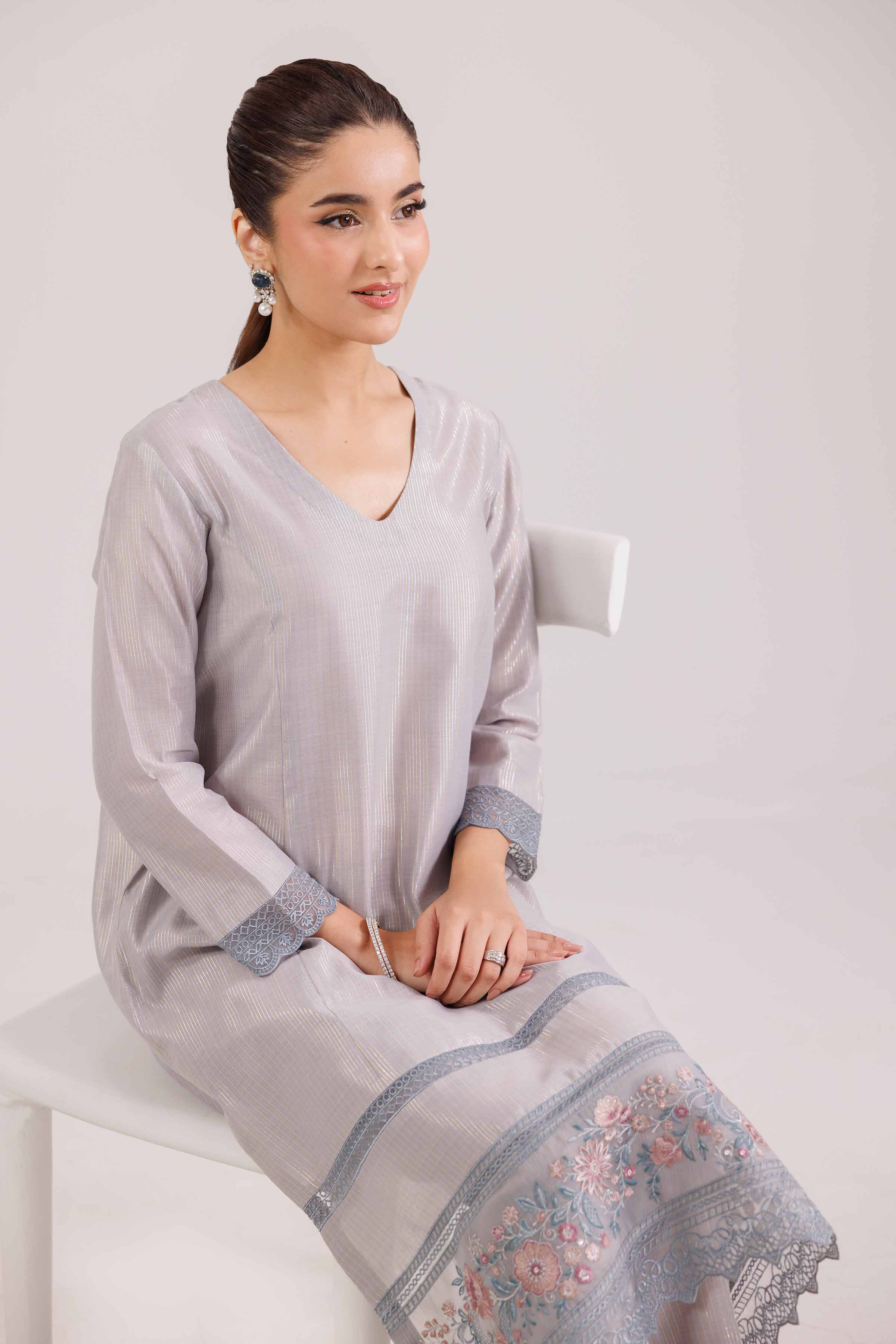 2 Piece - Embroidered Suit - KFW25-138 - Image 3