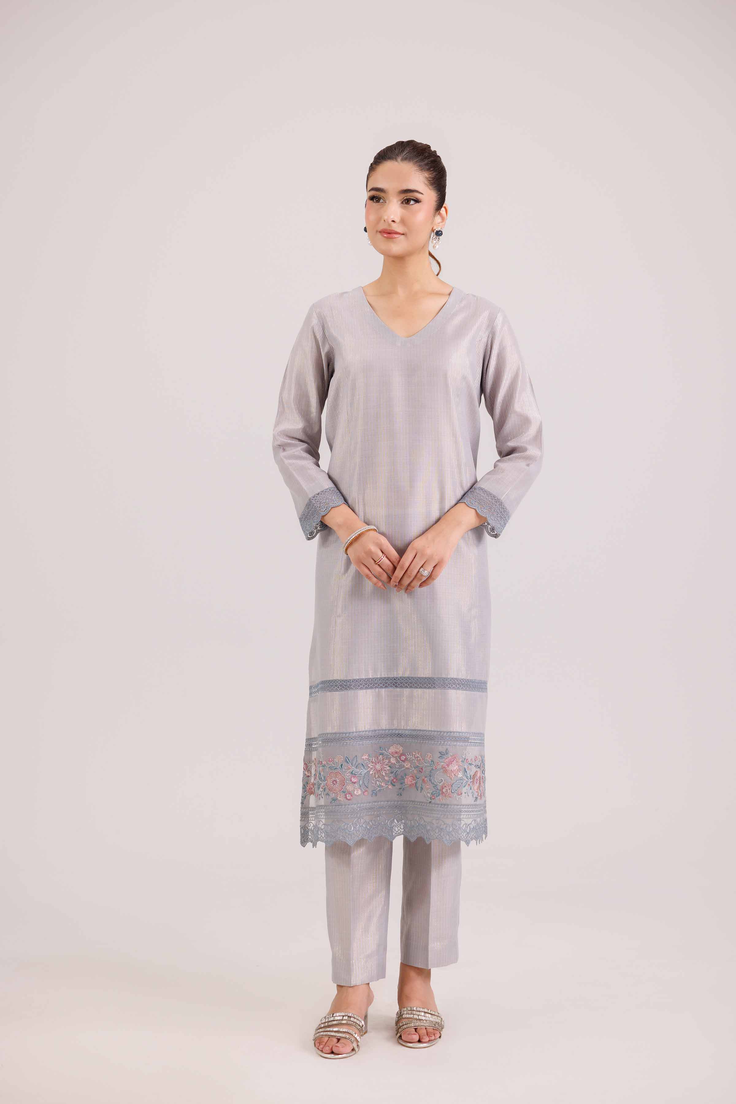 2 Piece - Embroidered Suit - KFW25-138 - Image 5