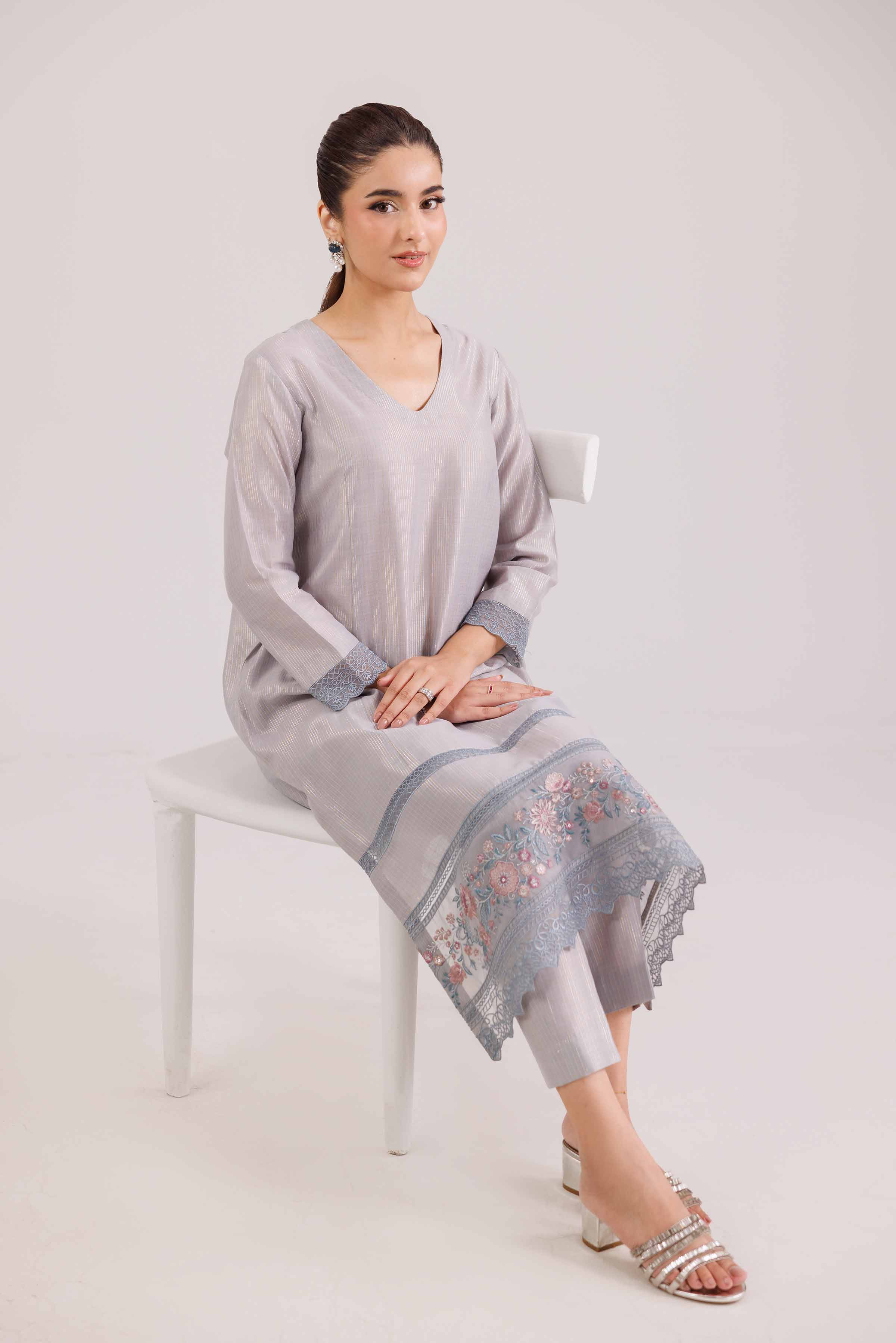 2 Piece - Embroidered Suit - KFW25-138 - Image 9