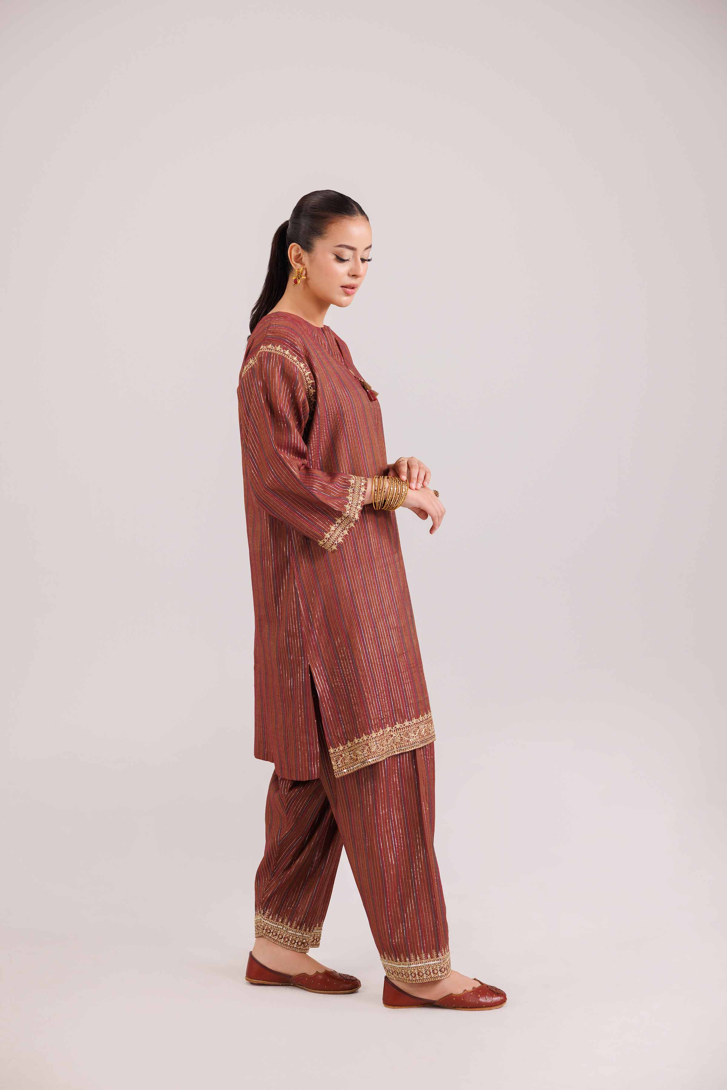 2 Piece - Embroidered Suit - KFW25-139 - Image 4