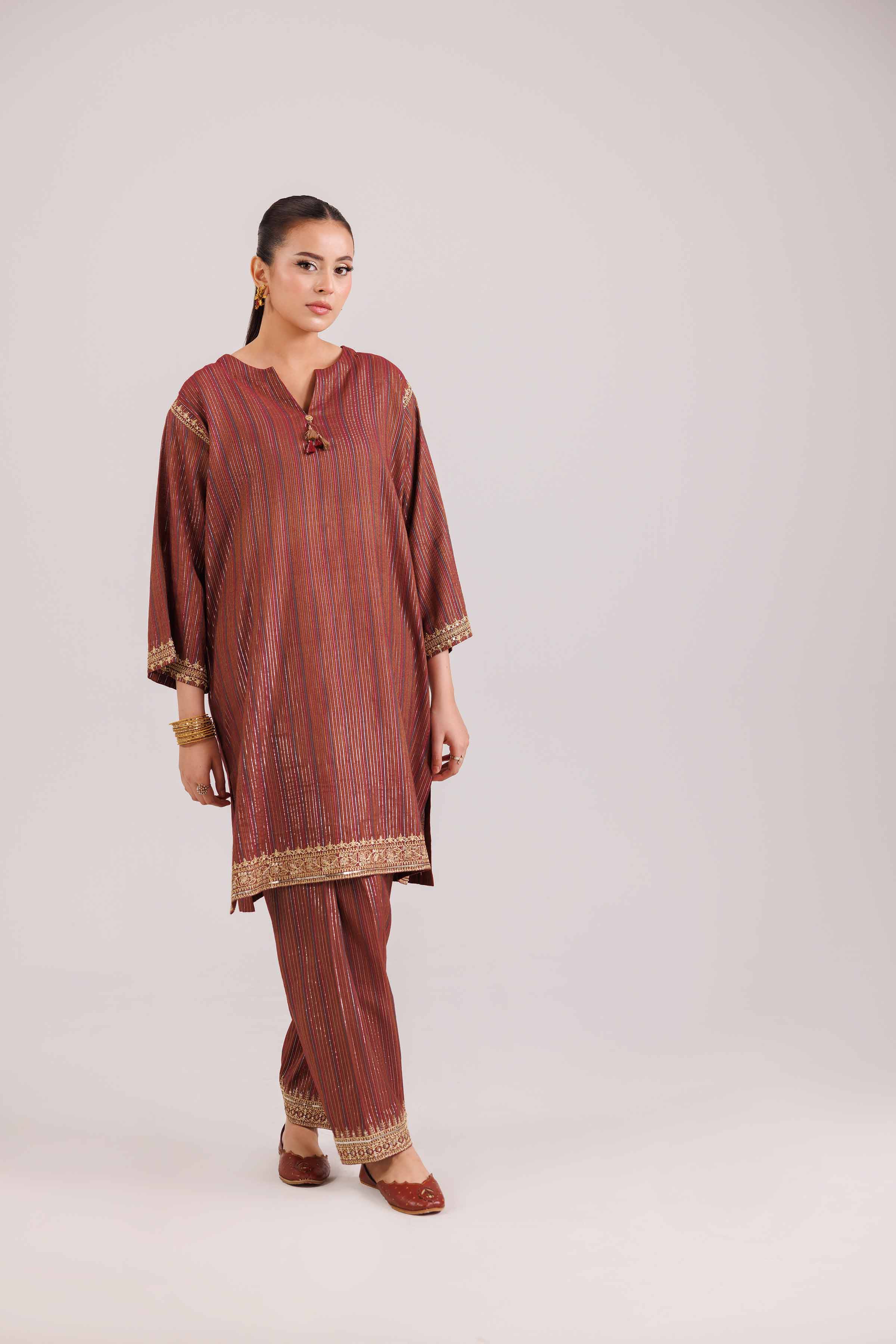 2 Piece - Embroidered Suit - KFW25-139 - Image 5