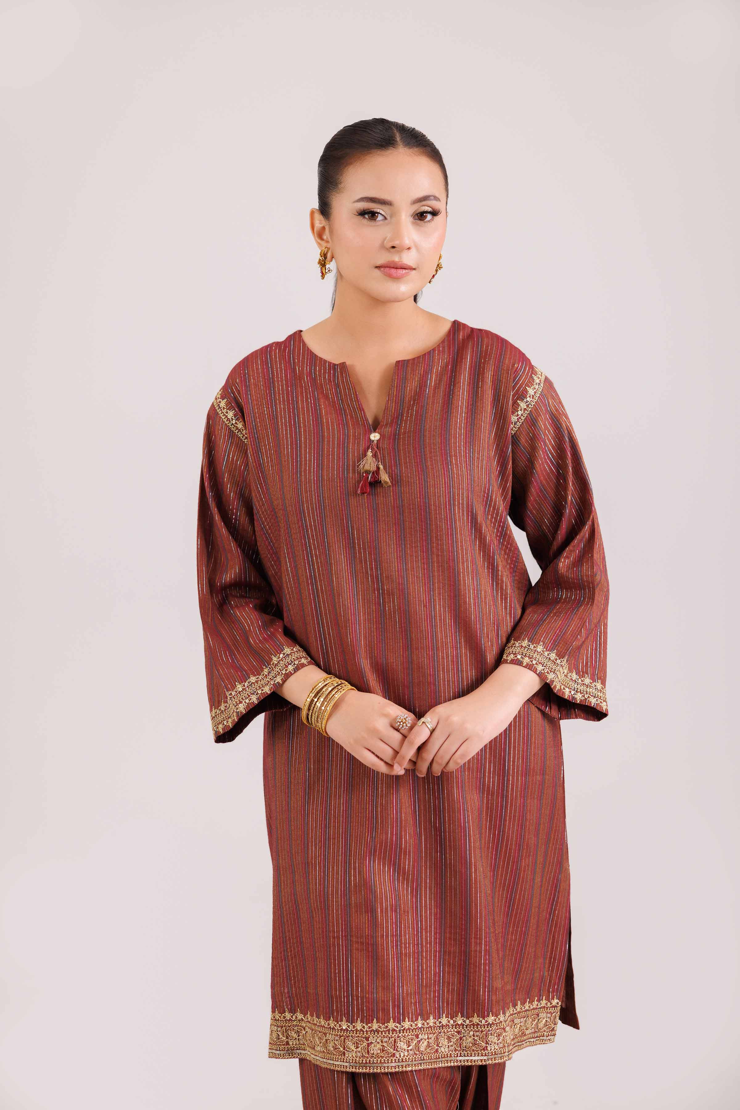 2 Piece - Embroidered Suit - KFW25-139 - Image 8