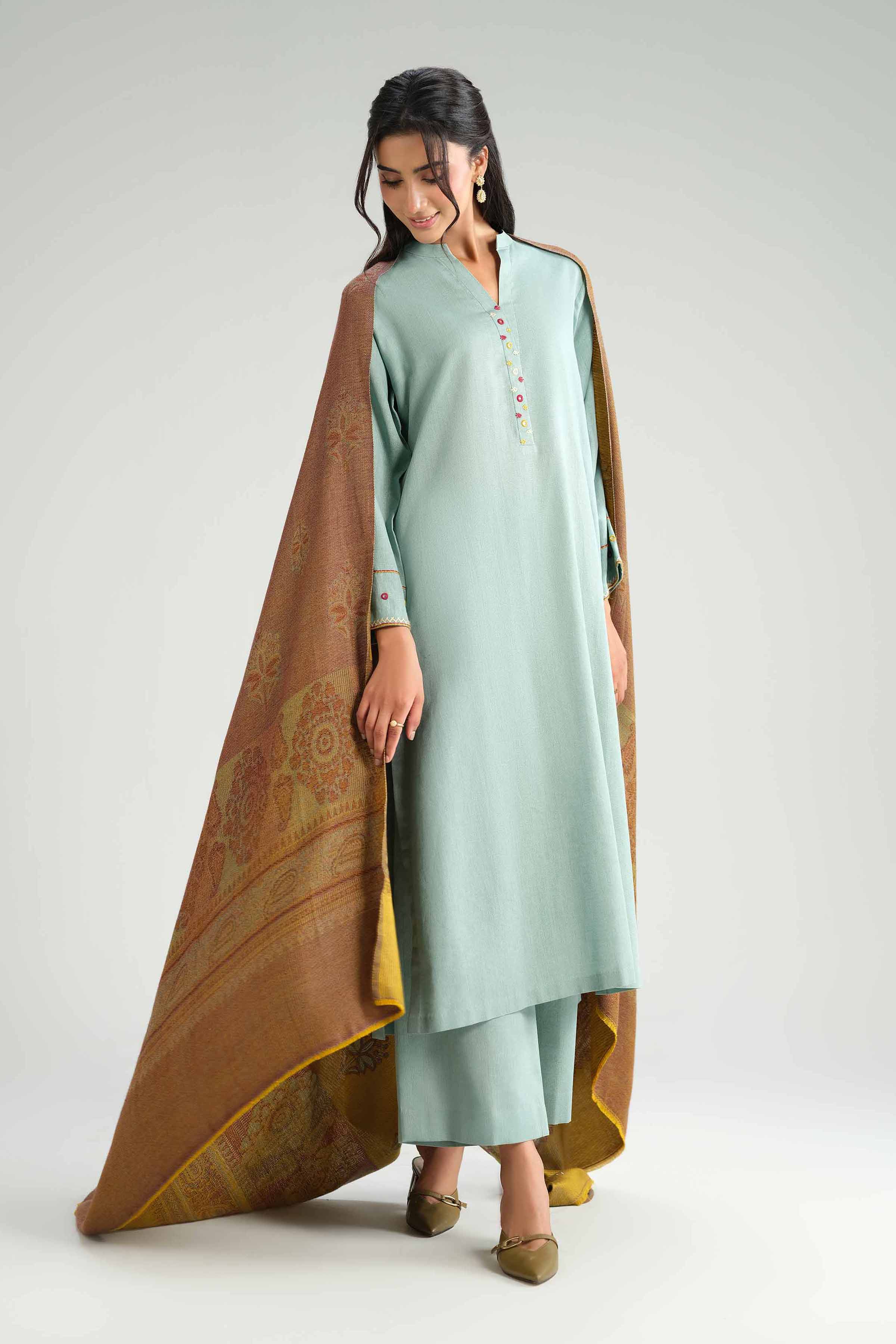 3 Piece - Embroidered Suit - KFW25-162 - Image 3