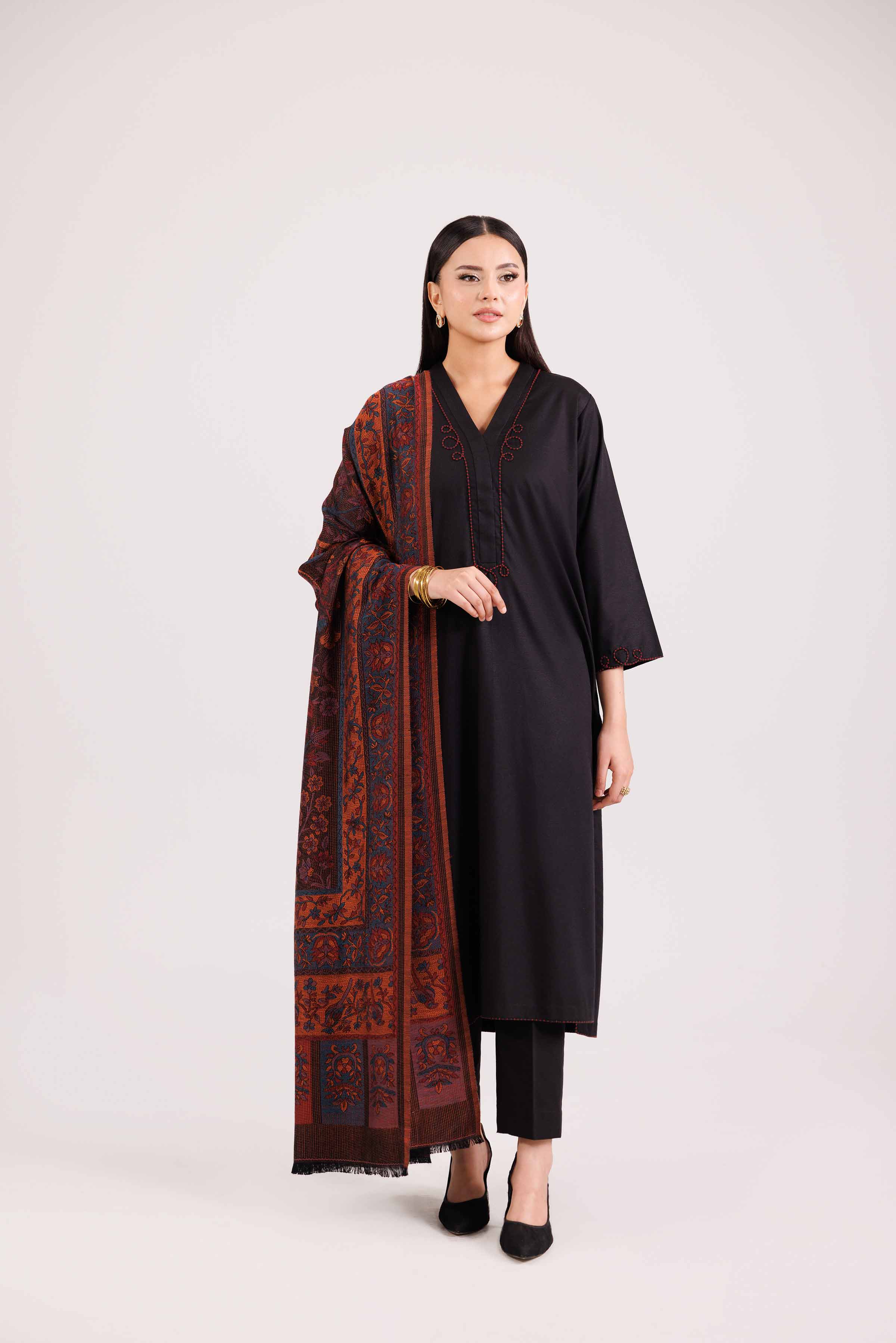 3 Piece - Embroidered Suit - KFW25-175 - Image 4