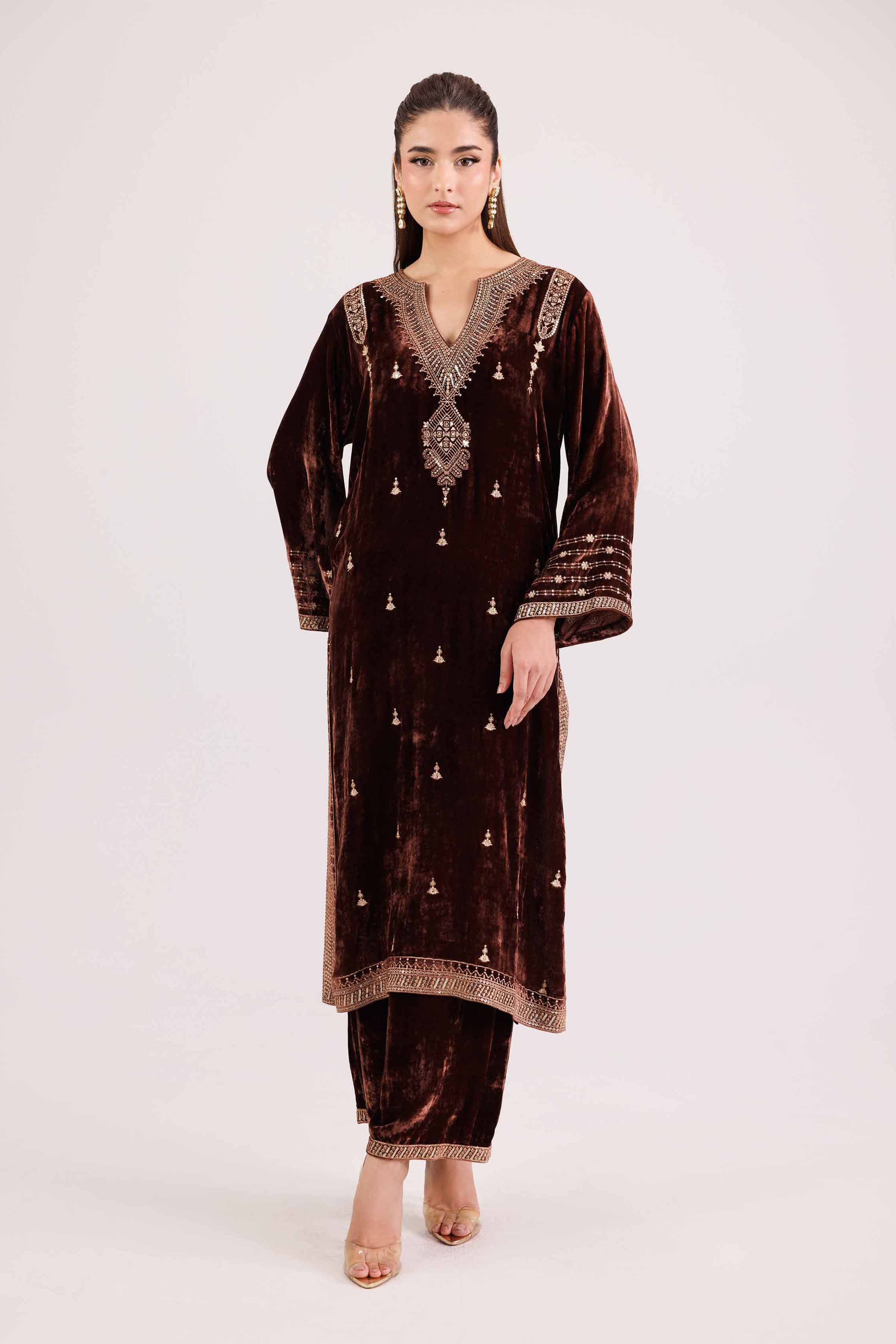 2 Piece - Embroidered Suit - KFW25-18 - Image 2