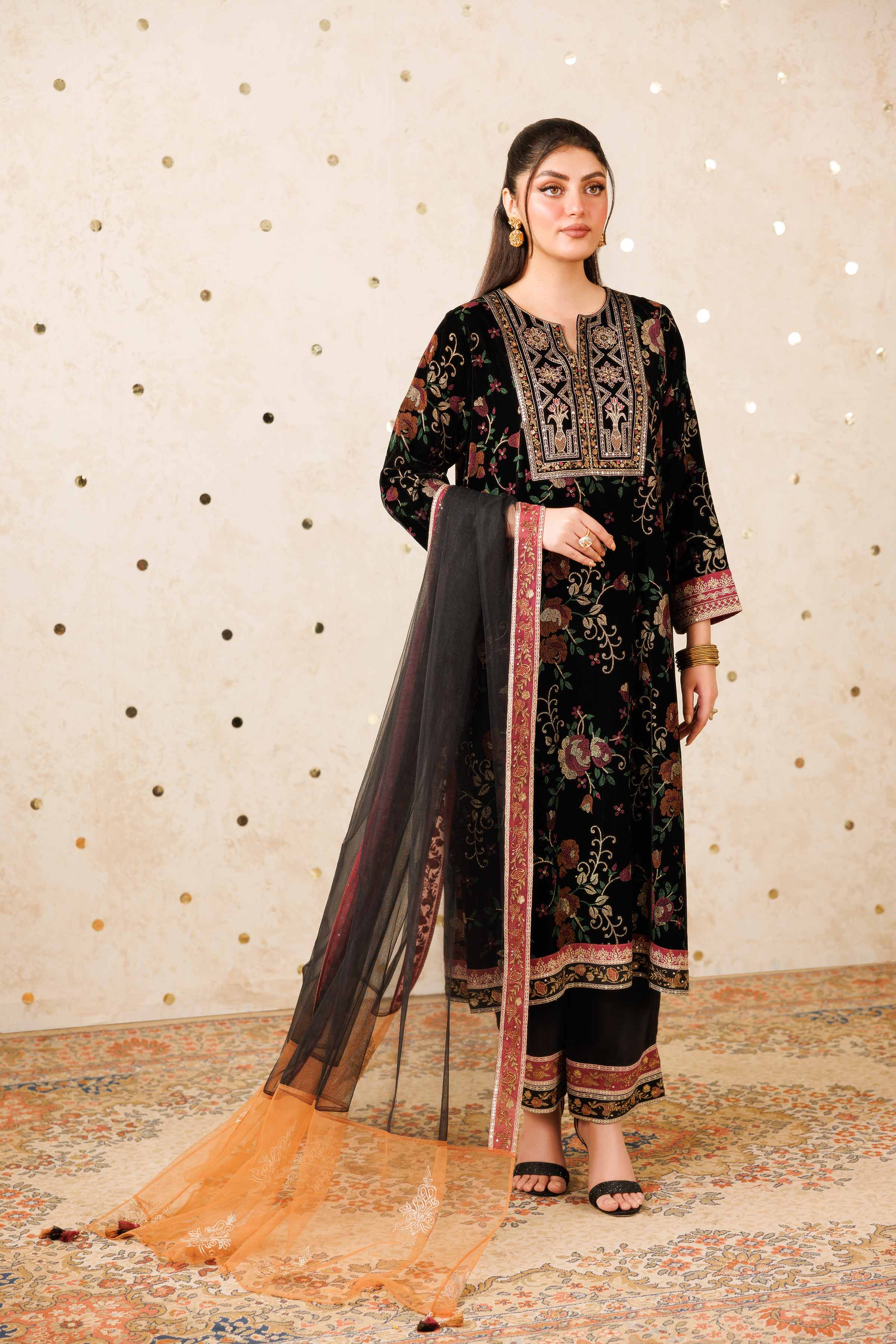 3 Piece - Embroidered Suit - KFW25-19 - Image 7