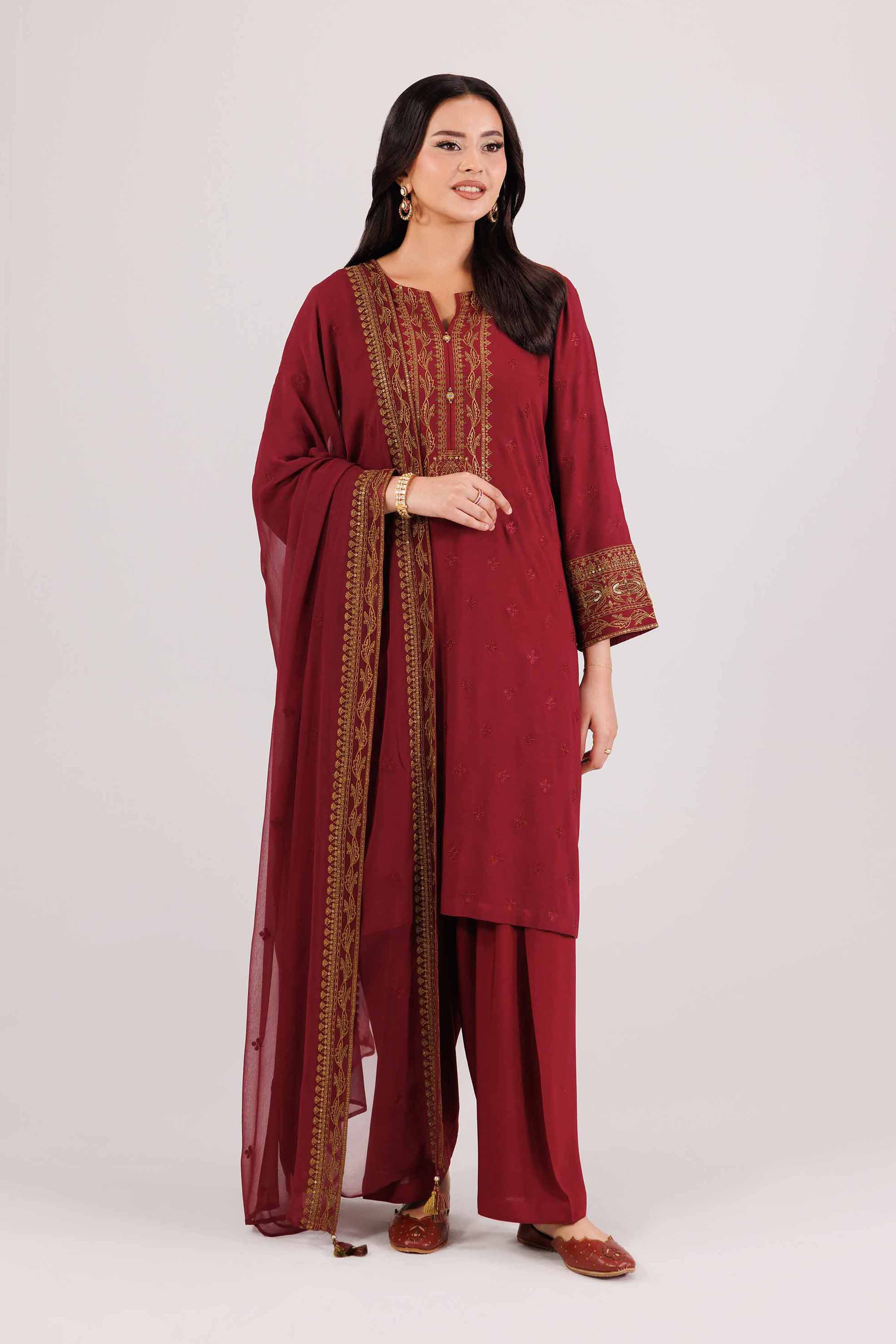 3 Piece - Embroidered Suit - KFW25-194 - Image 2