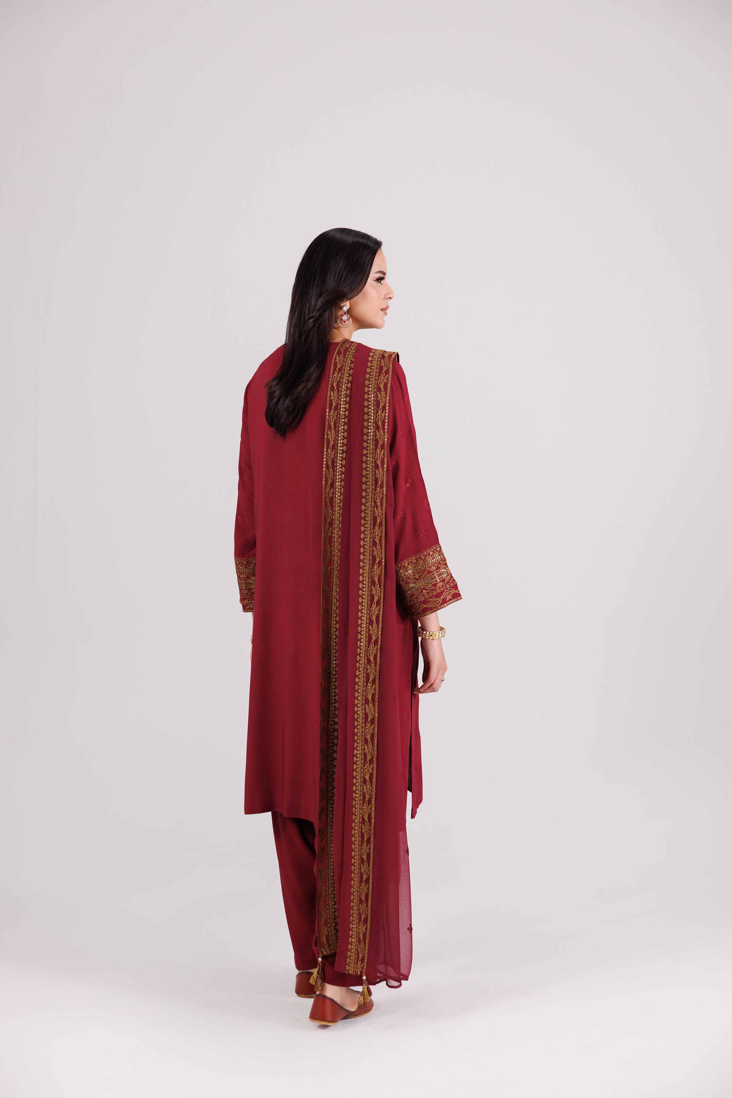 3 Piece - Embroidered Suit - KFW25-194 - Image 4