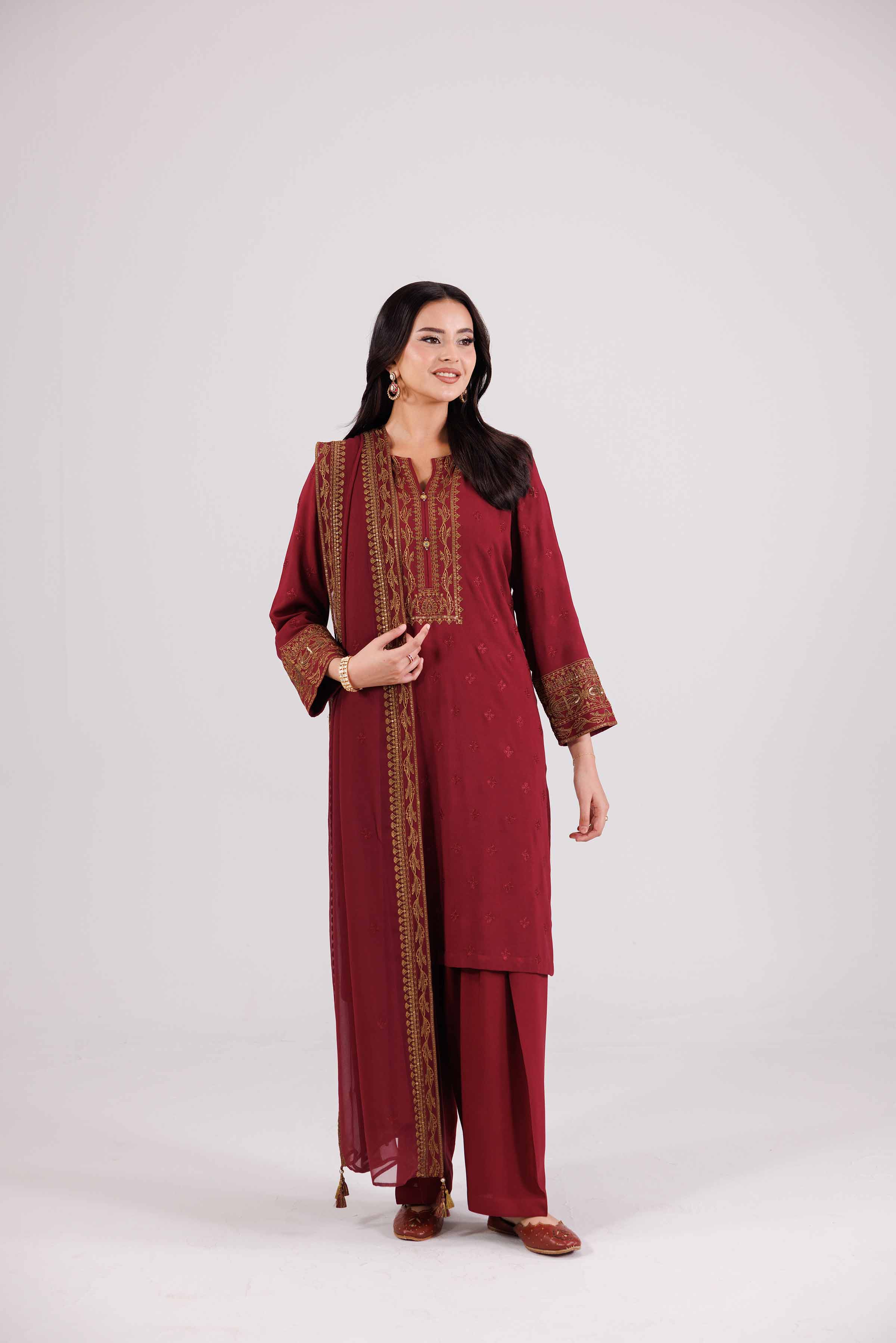 3 Piece - Embroidered Suit - KFW25-194 - Image 5