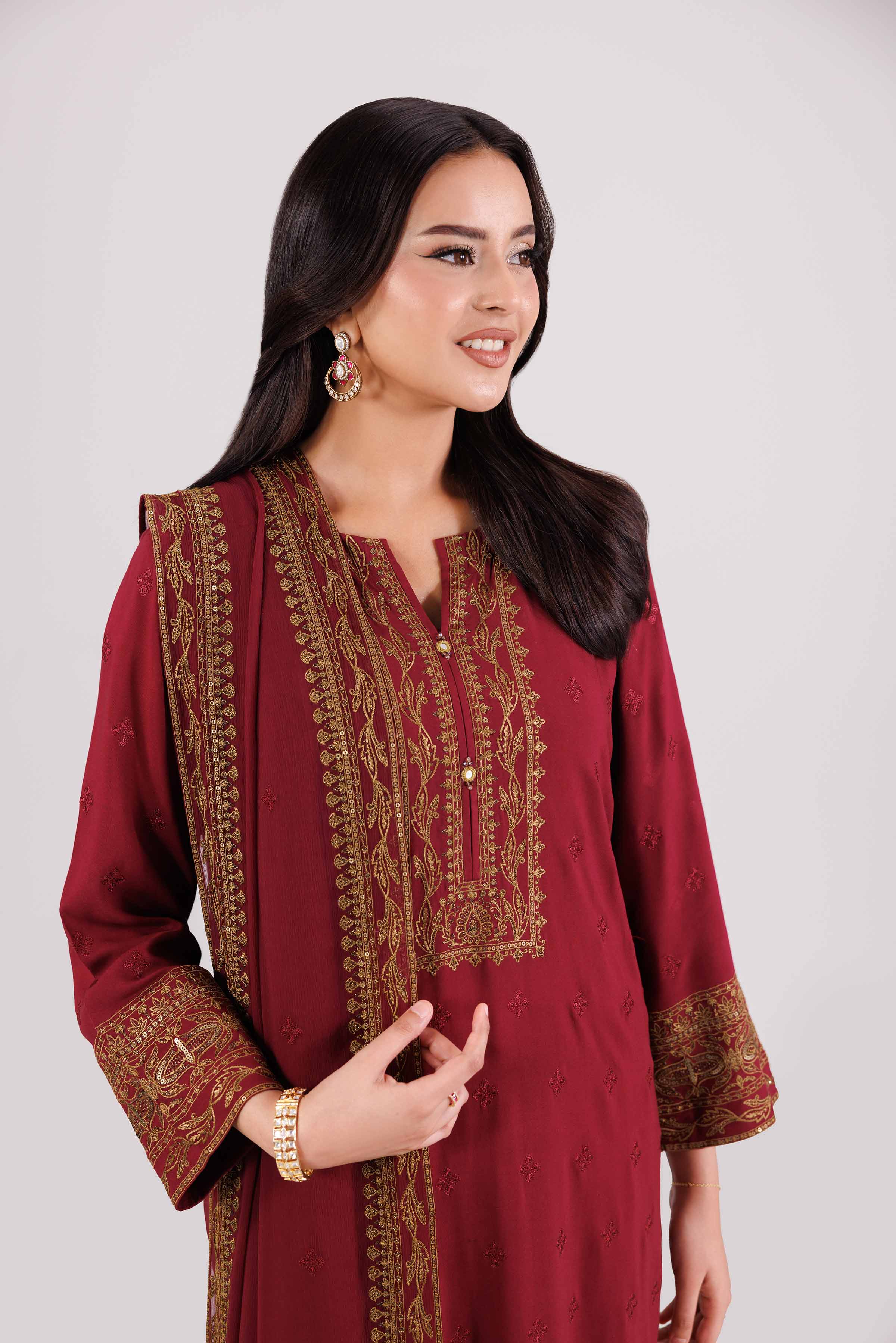 3 Piece - Embroidered Suit - KFW25-194 - Image 6