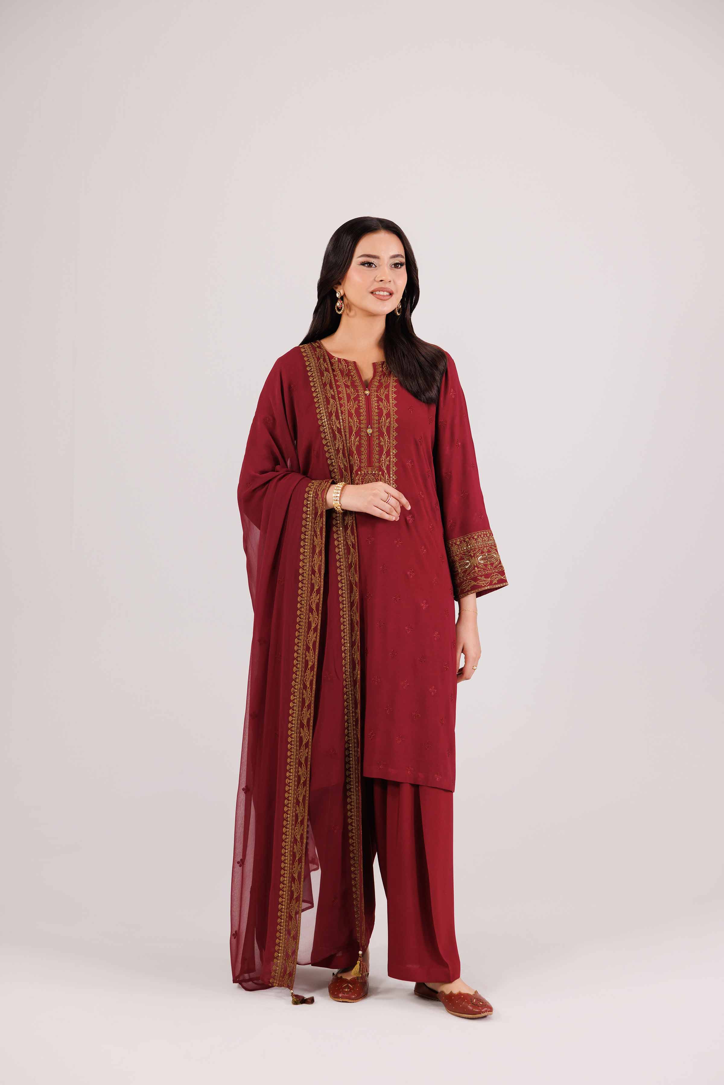 3 Piece - Embroidered Suit - KFW25-194 - Image 7