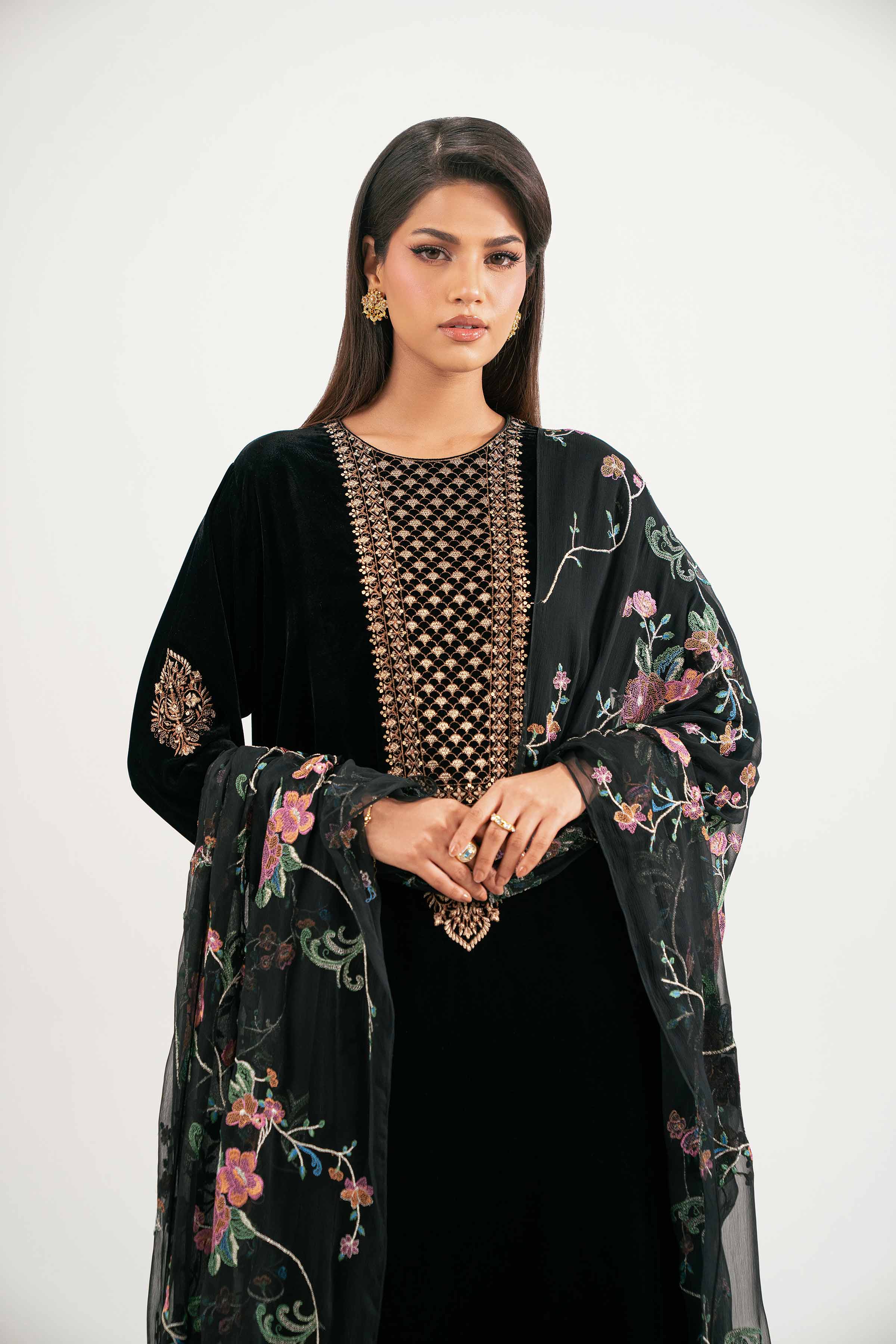 3 Piece - Printed Embroidered Suit - KFW25-22 - Image 6