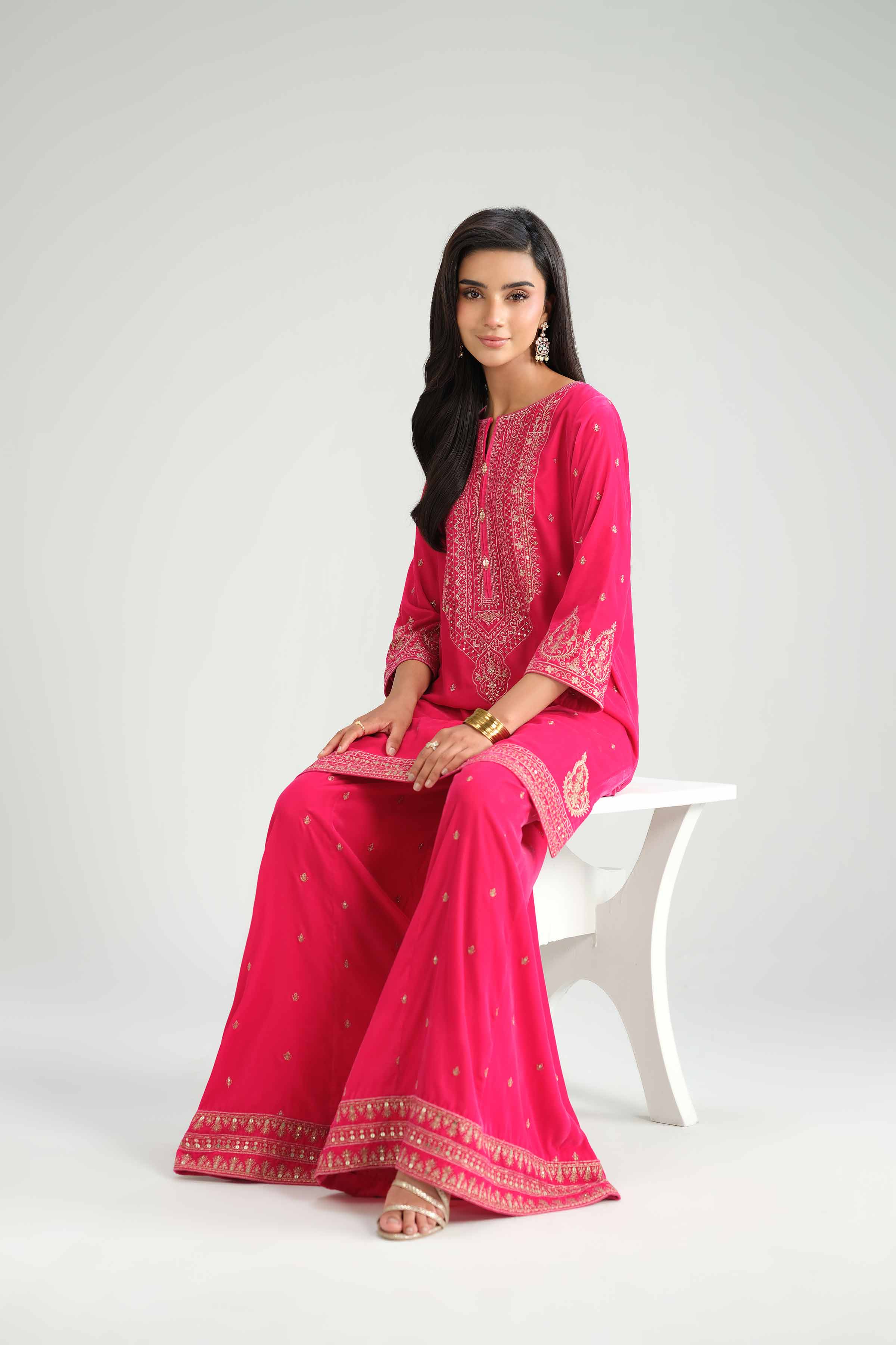 2 Piece - Embroidered Suit - KFW25-23 - Image 4