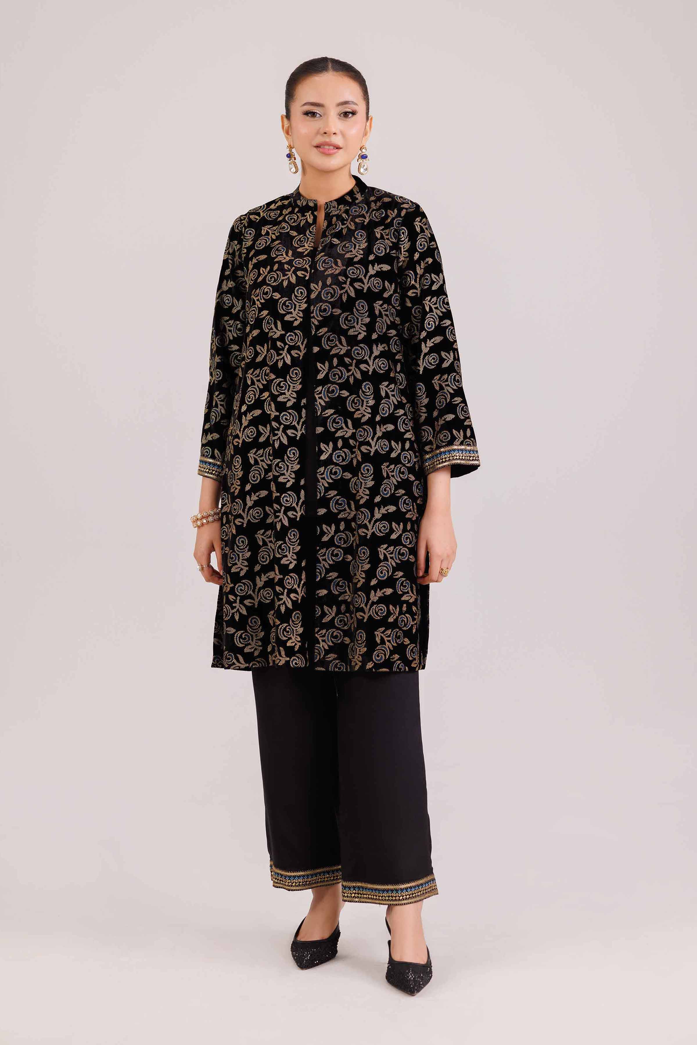 3 Piece - Printed Embroidered Suit - KFW25-24