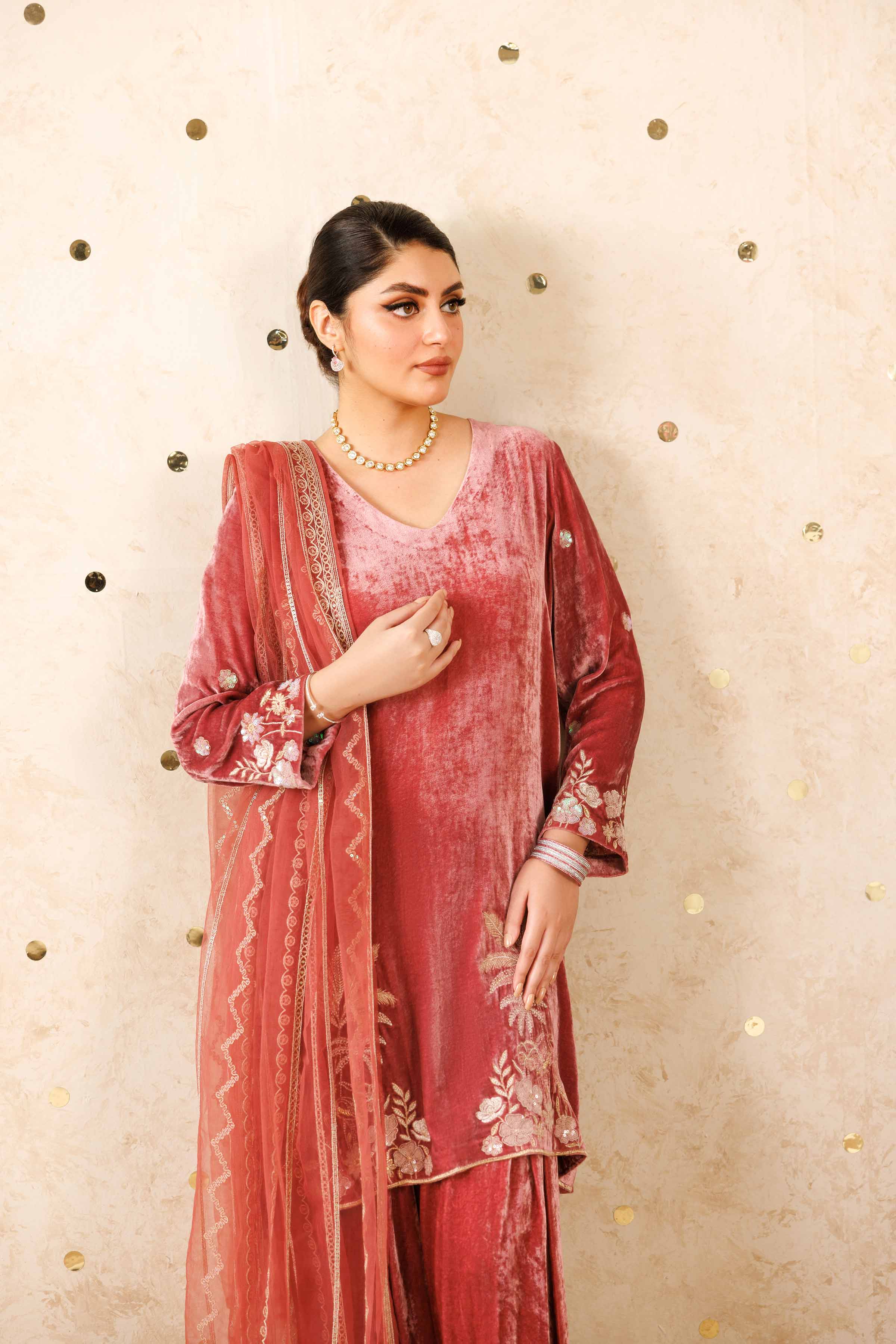 3 Piece - Embroidered Suit - KFW25-25 - Image 6