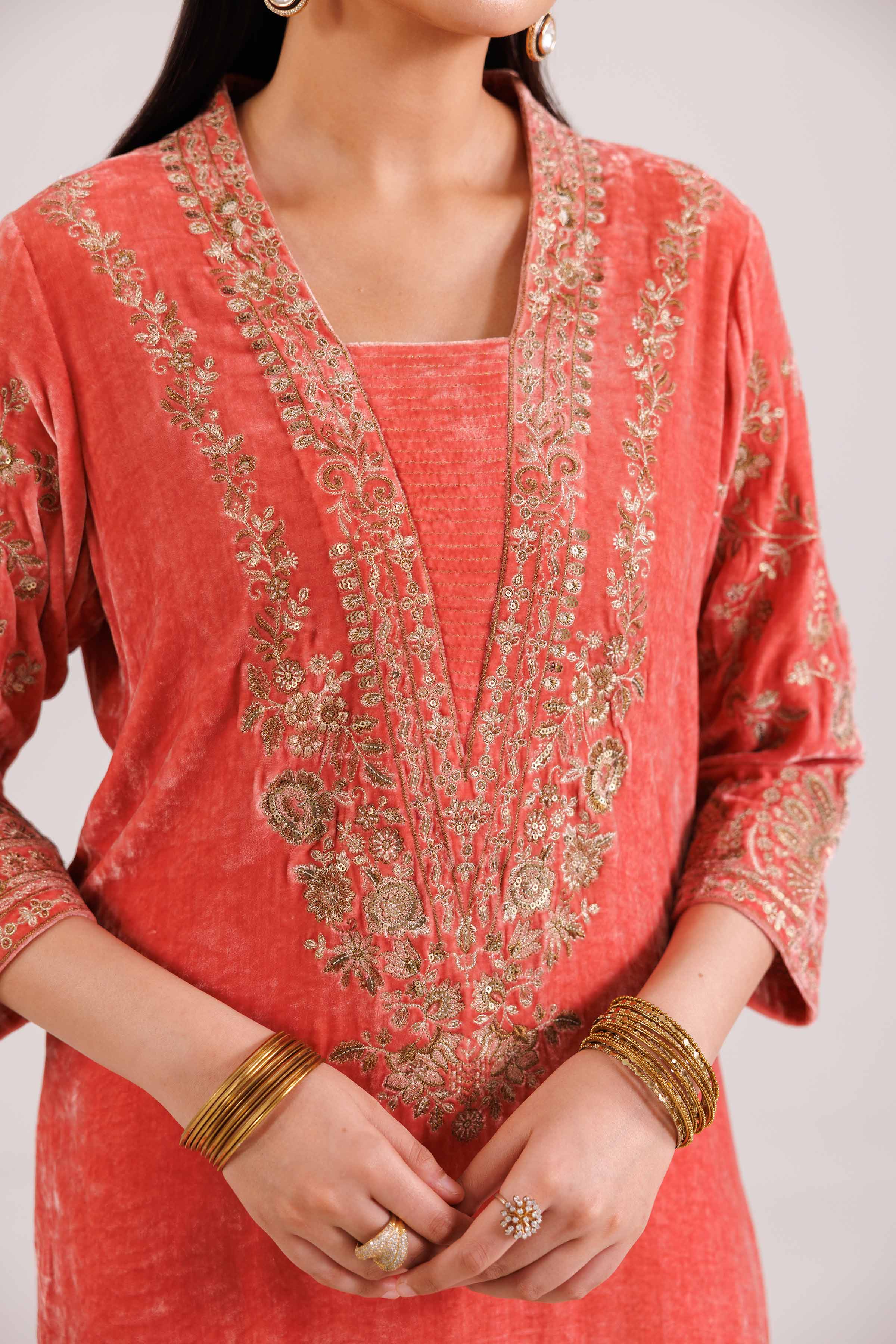 2 Piece - Embroidered Suit - KFW25-26 - Image 2