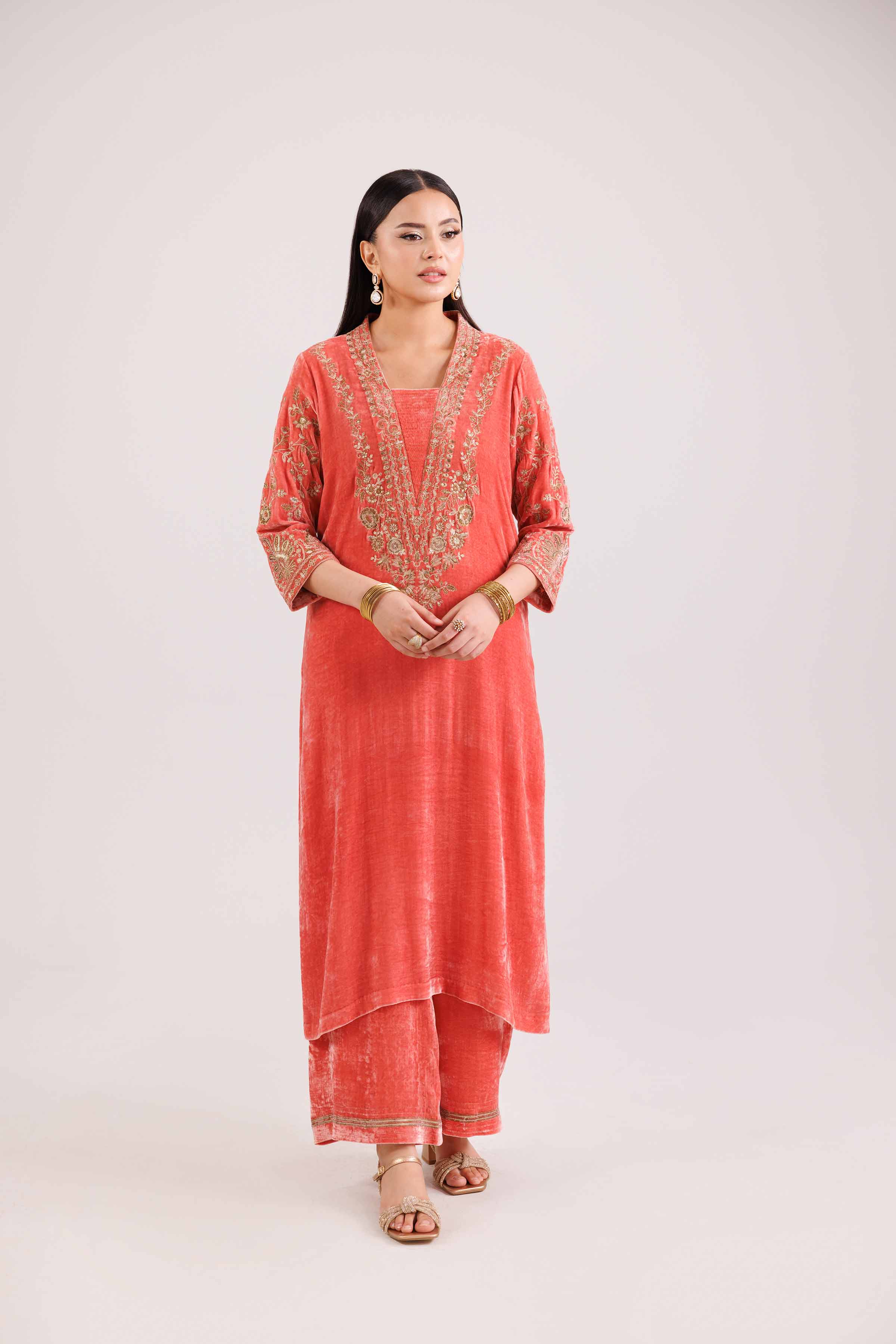 2 Piece - Embroidered Suit - KFW25-26 - Image 6