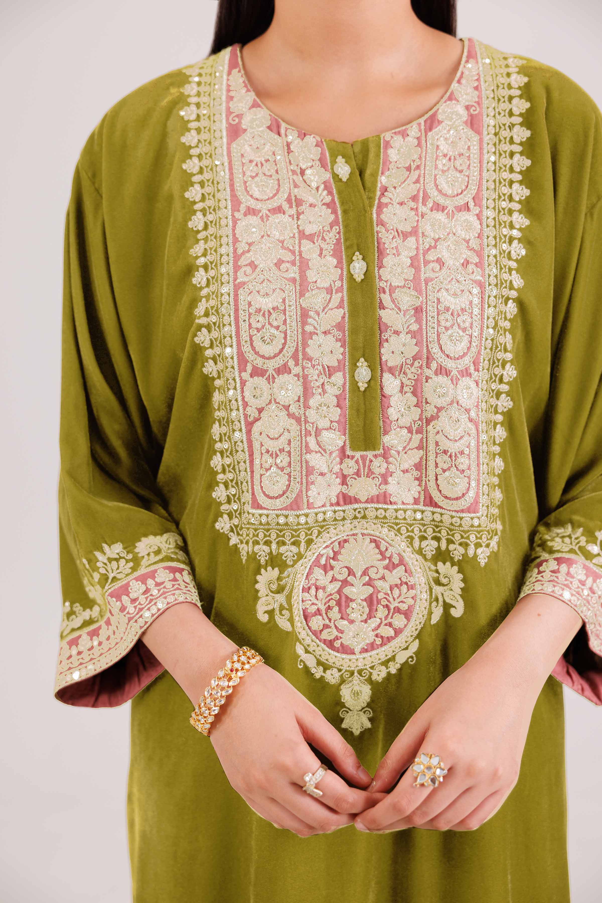 2 Piece - Embroidered Suit - KFW25-30 - Image 4