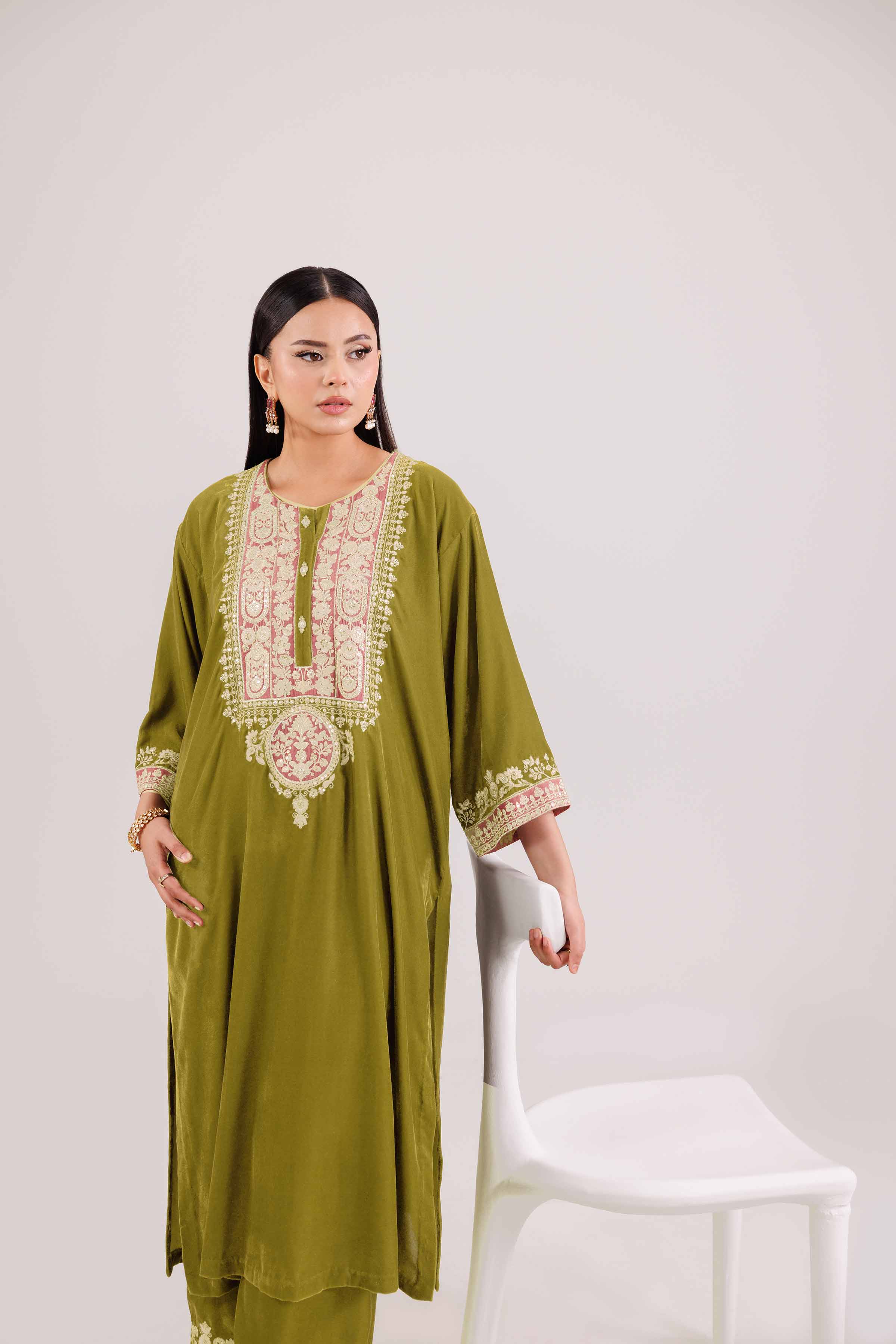2 Piece - Embroidered Suit - KFW25-30 - Image 8