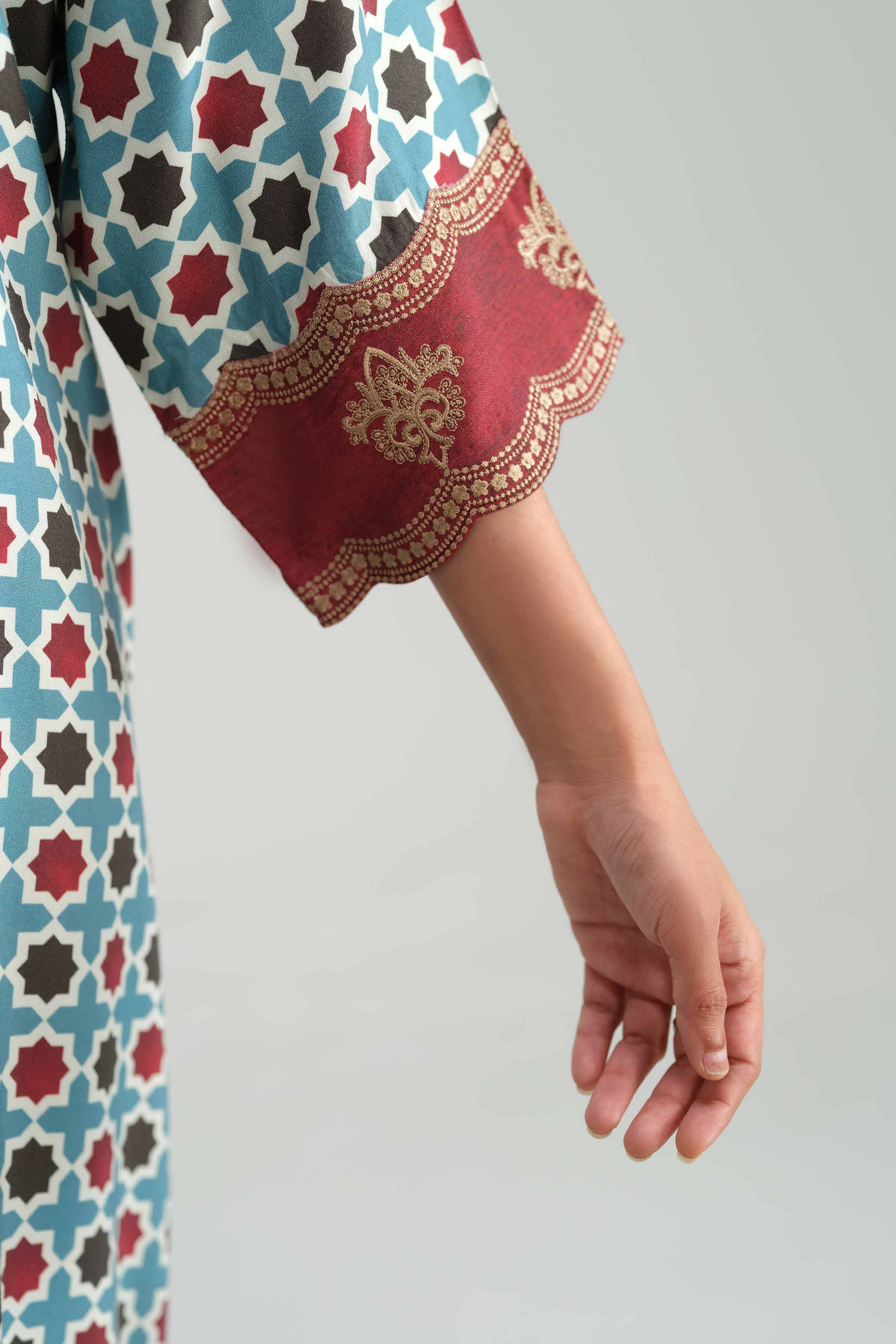 3 Piece - Printed Embroidered Suit - KFW25-80 - Image 7