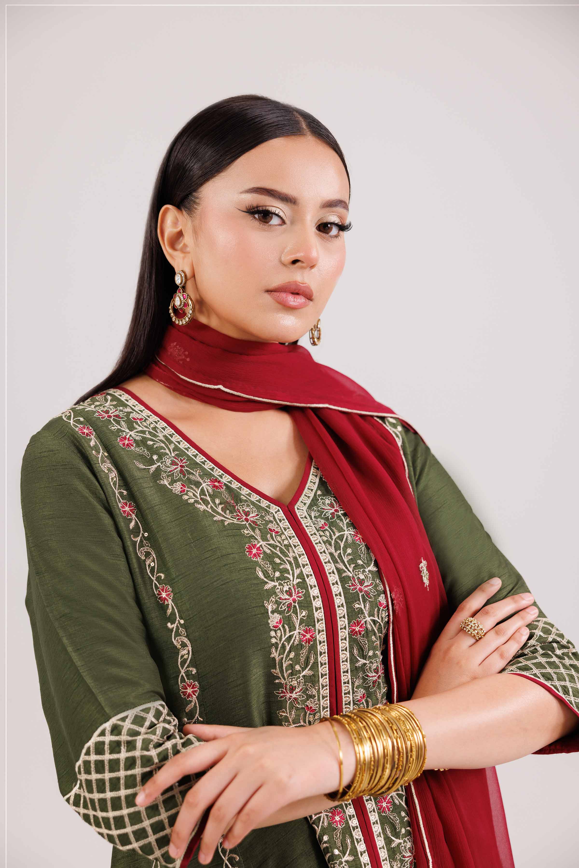 3 Piece - Embroidered Suit - KFW25-89 - Image 11