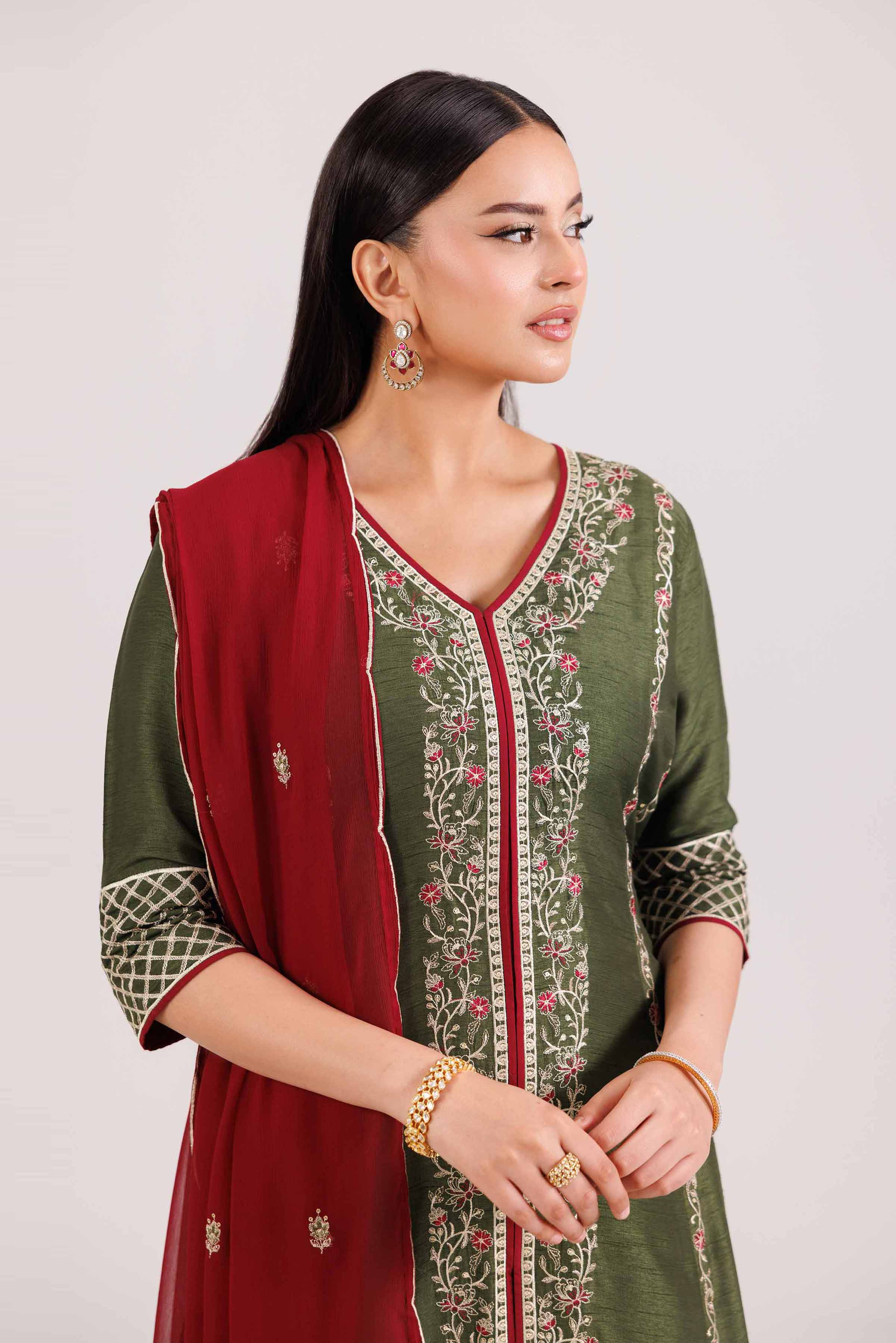 3 Piece - Embroidered Suit - KFW25-89 - Image 2