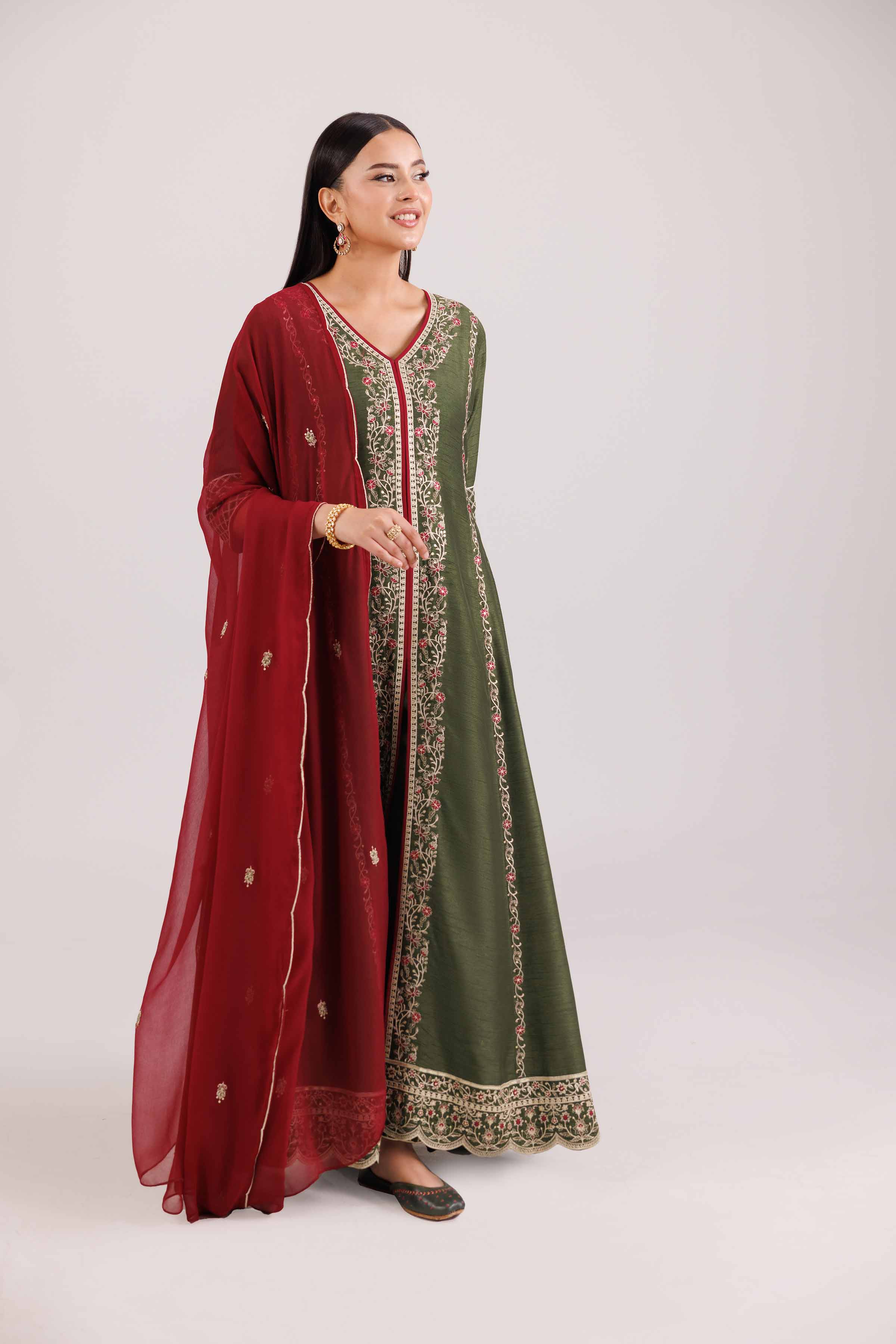 3 Piece - Embroidered Suit - KFW25-89 - Image 3