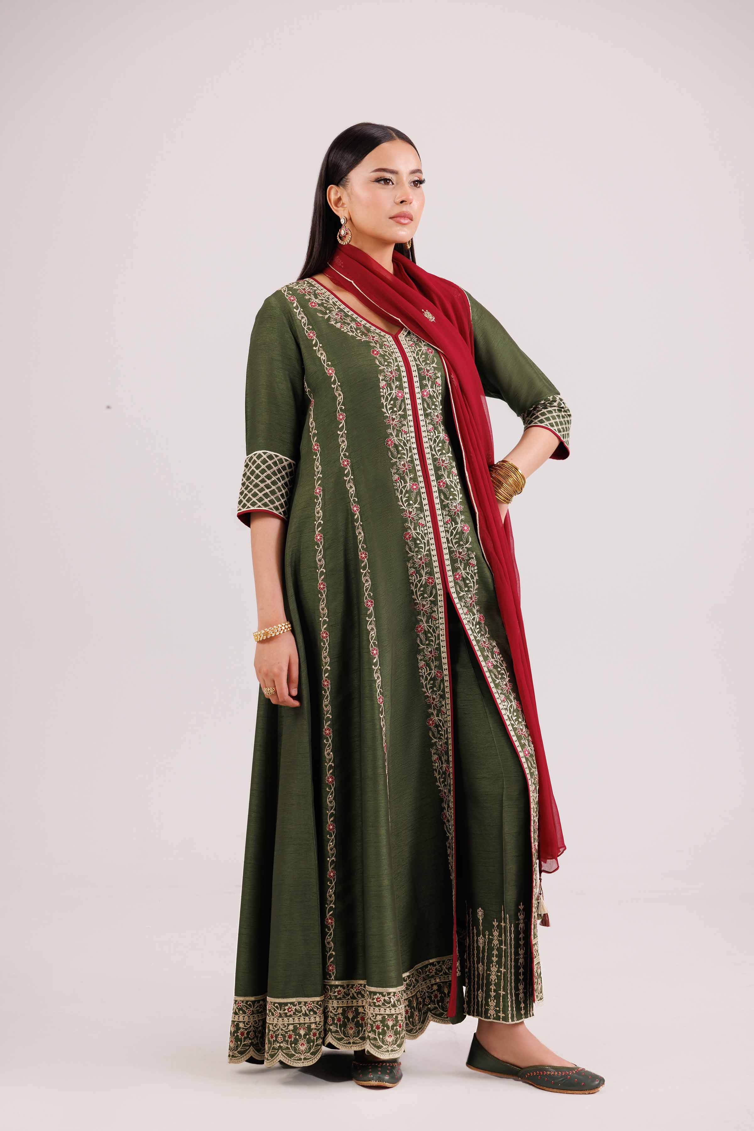 3 Piece - Embroidered Suit - KFW25-89 - Image 6