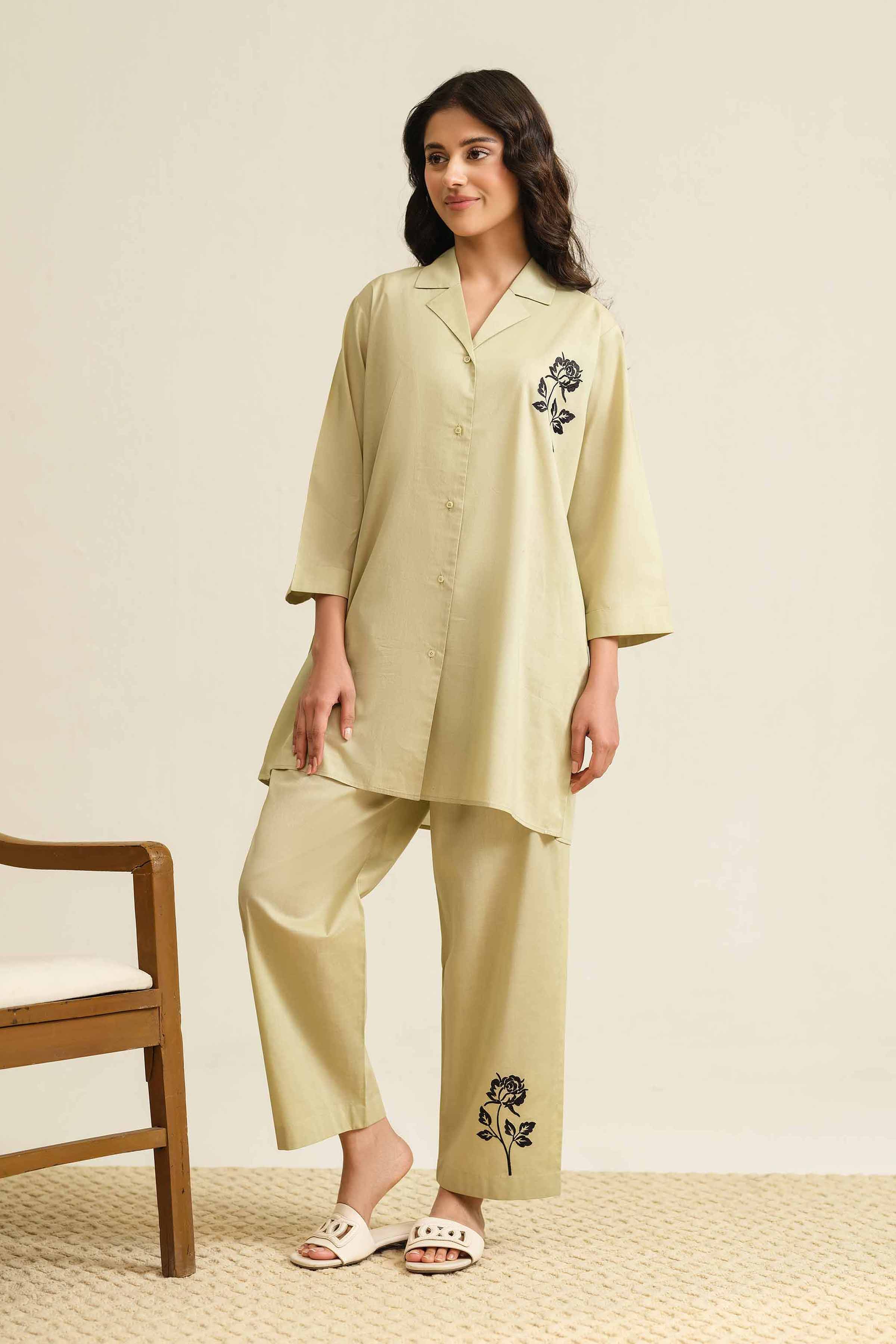 2 Piece - Embroidered Loungewear - KLS25-01 - Image 2