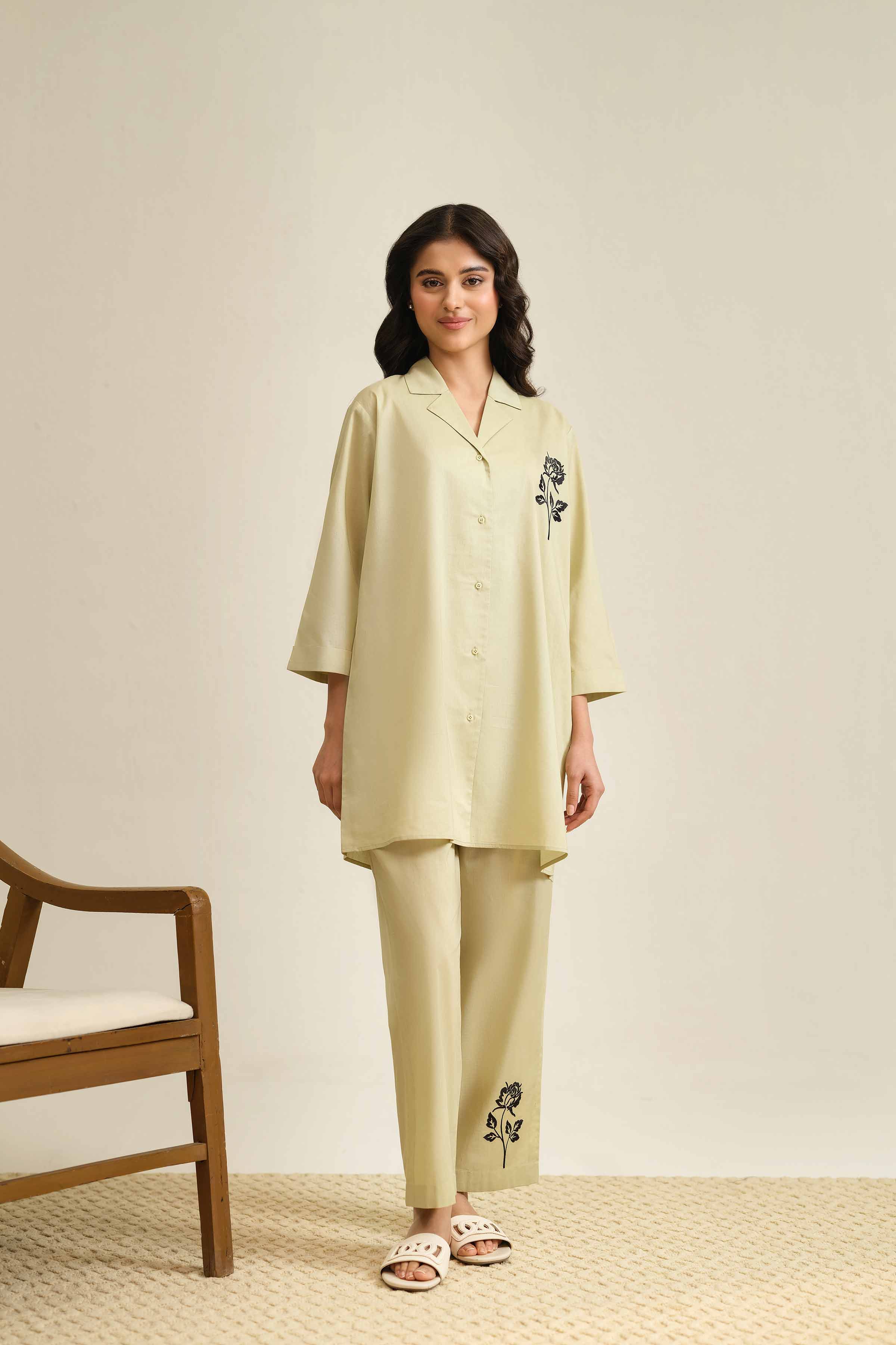 2 Piece - Embroidered Loungewear - KLS25-01 - Image 4