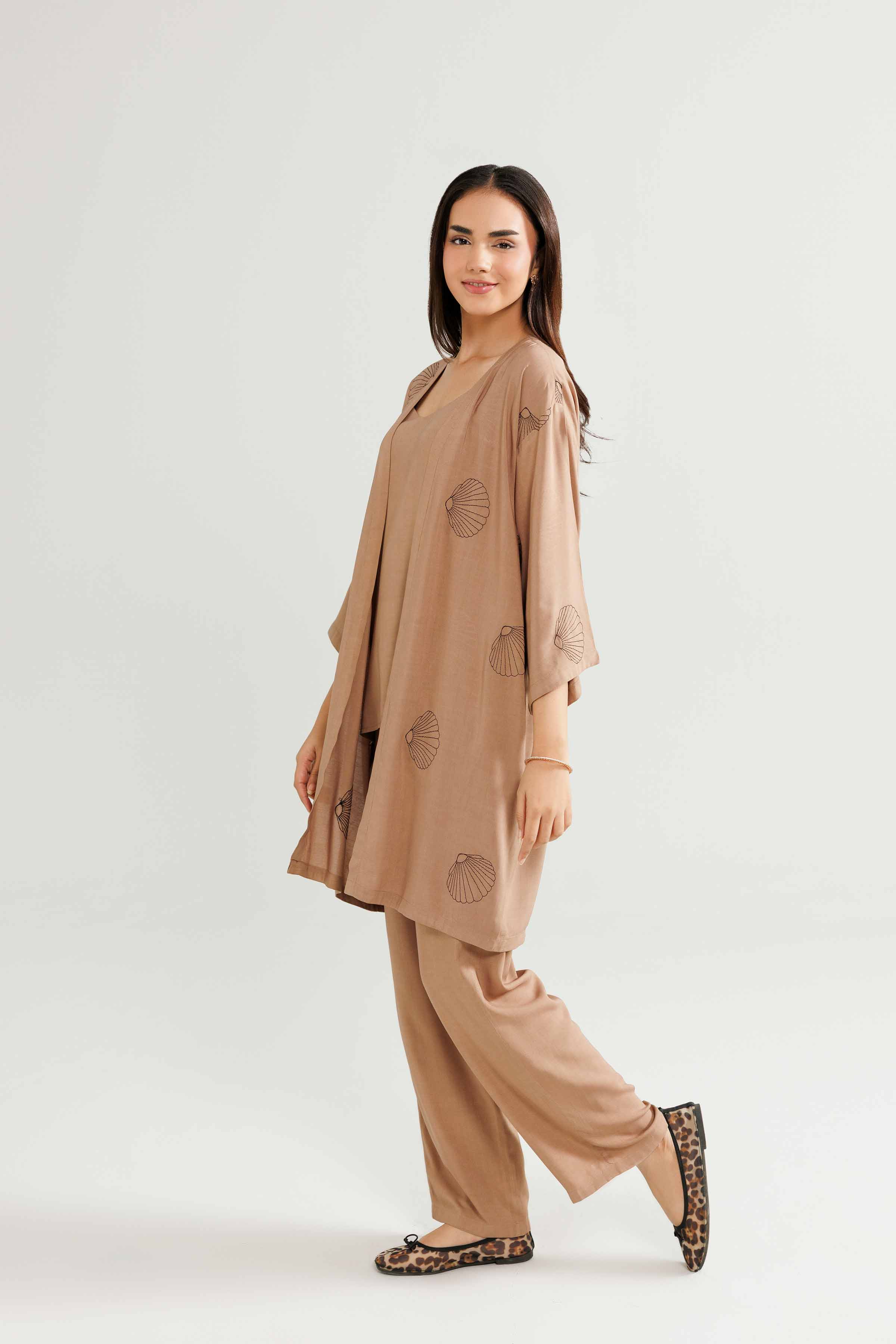 3 Piece - Embroidered Loungewear - KLW25-04 - Image 4