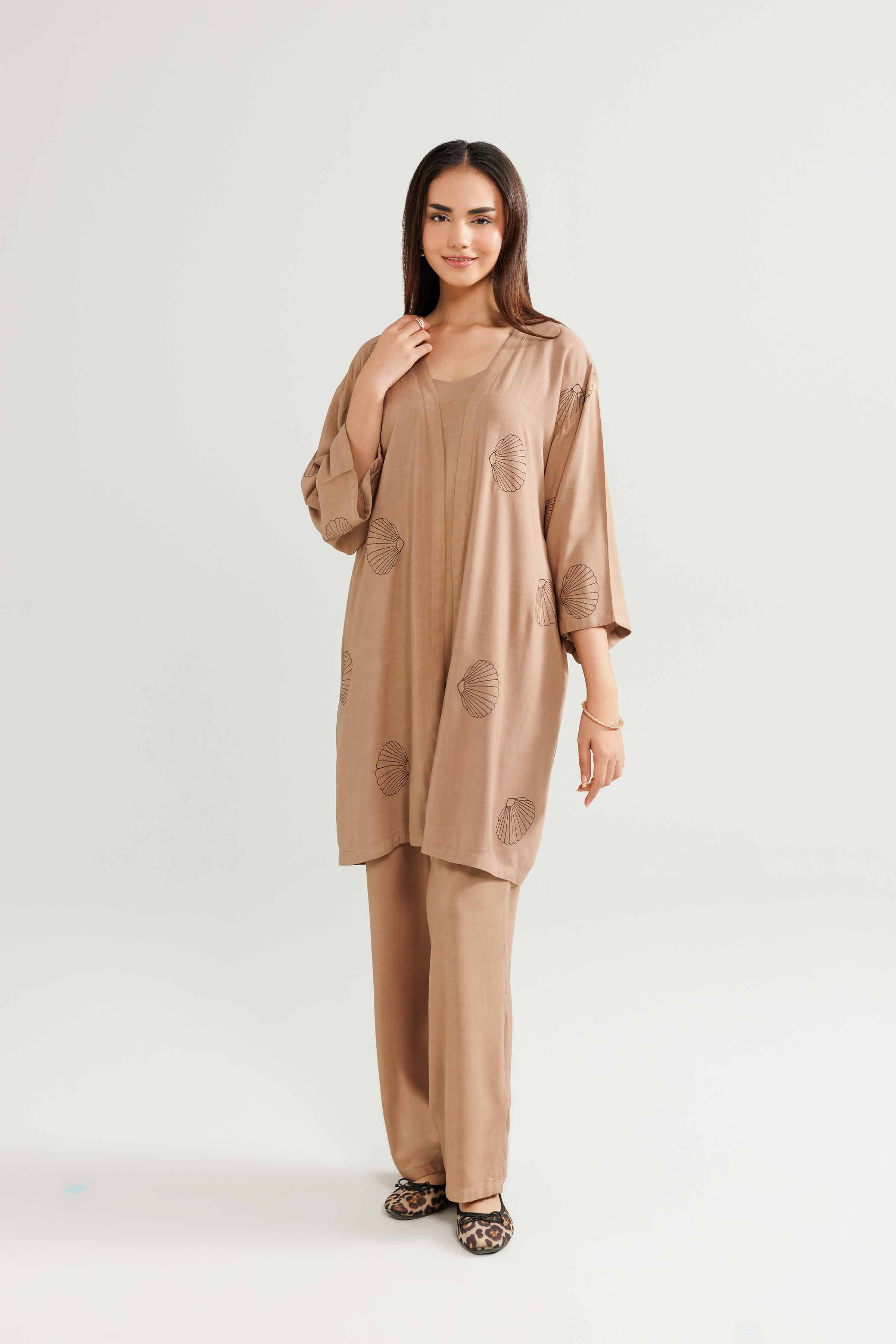 3 Piece - Embroidered Loungewear - KLW25-04 - Image 5