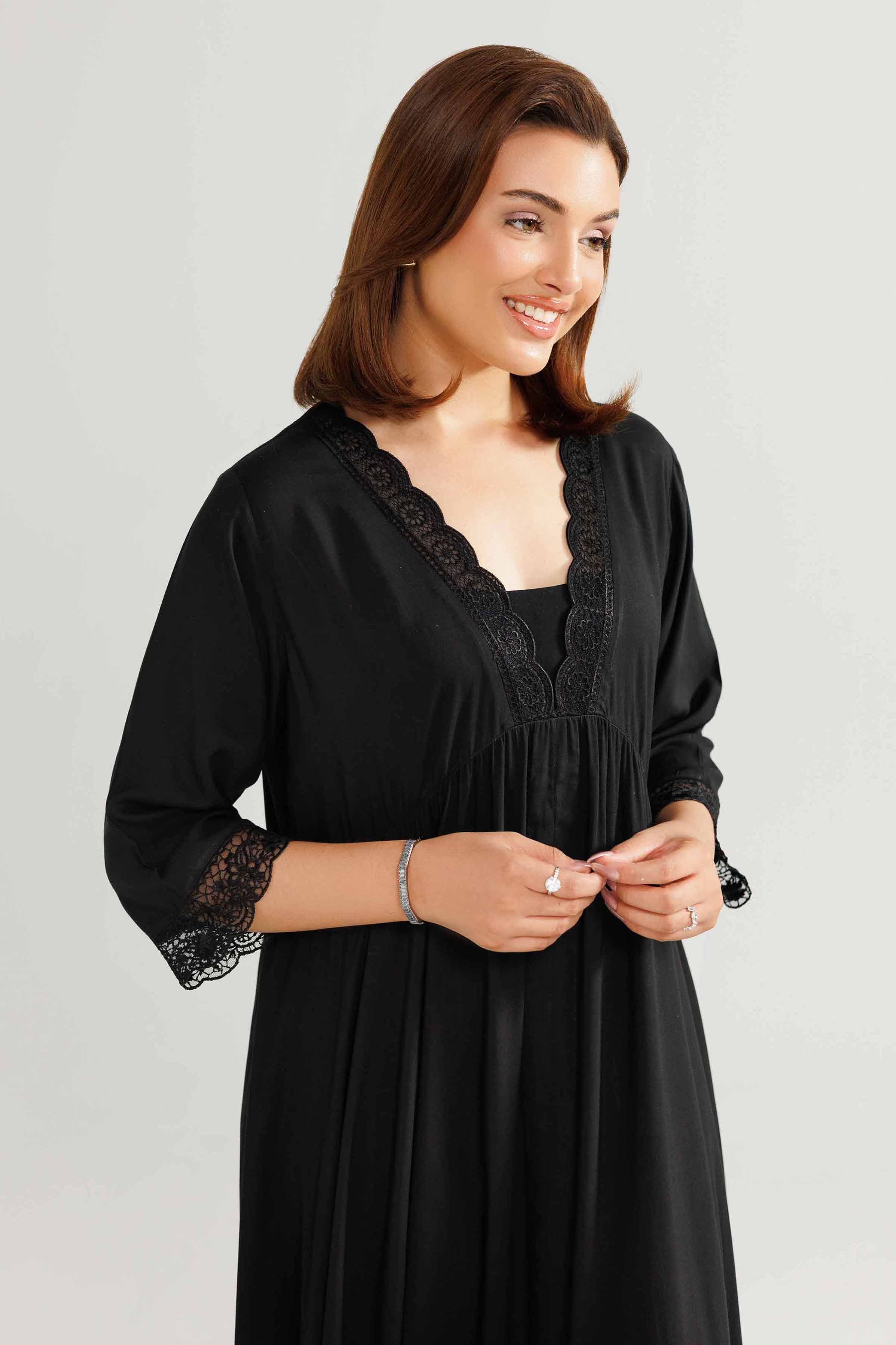 Embroidered Gown Loungewear - KLW25-05