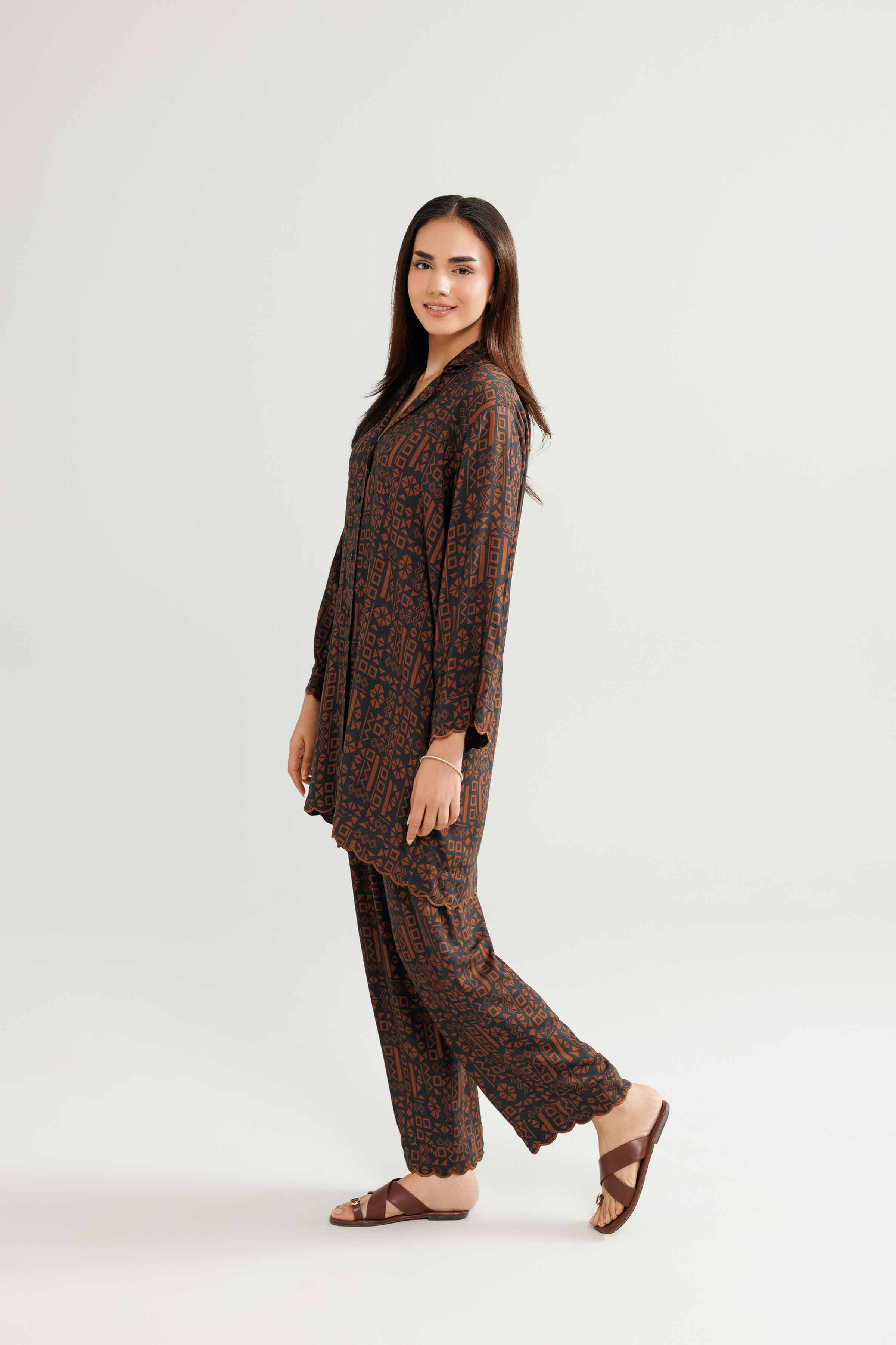 2 Piece - Printed Embroidered Suit - KLW25-11 - Image 4