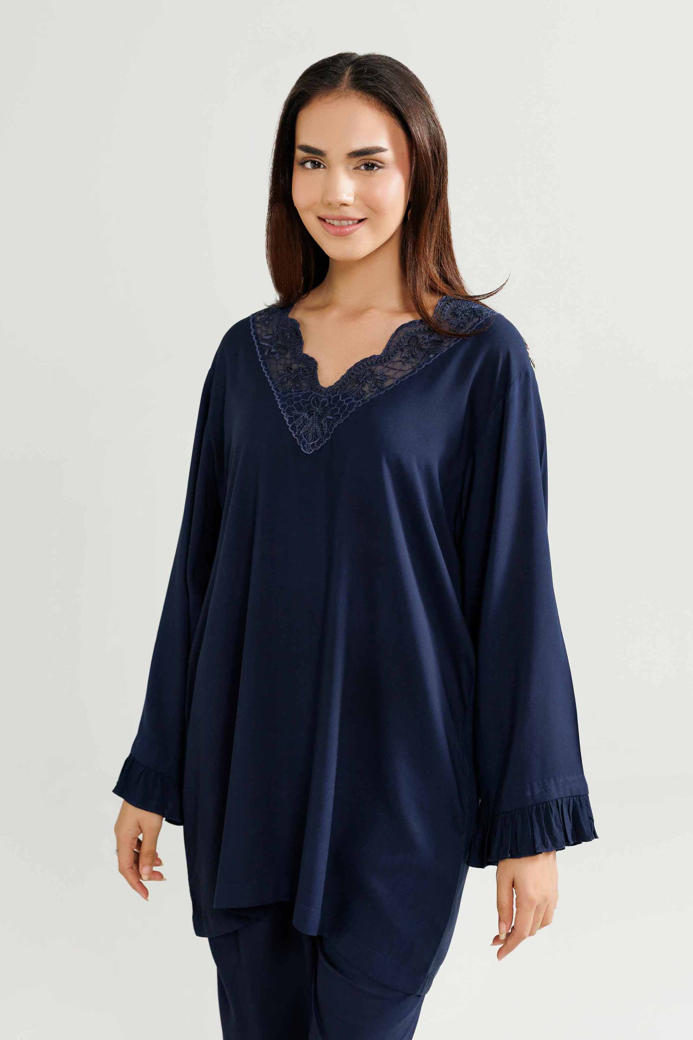 2 Piece - Embroidered Loungewear - KLW25-13