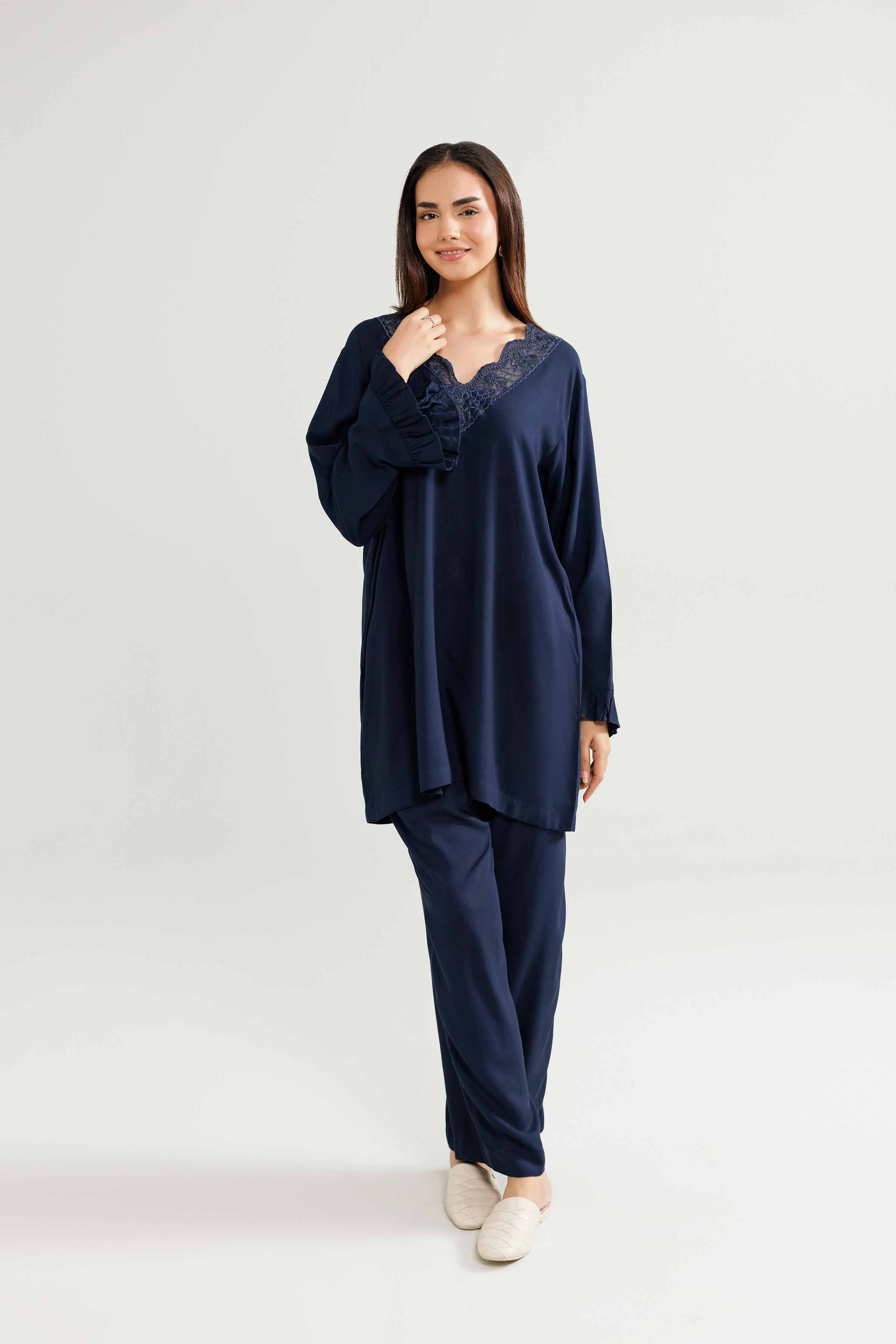 2 Piece - Embroidered Loungewear - KLW25-13 - Image 6