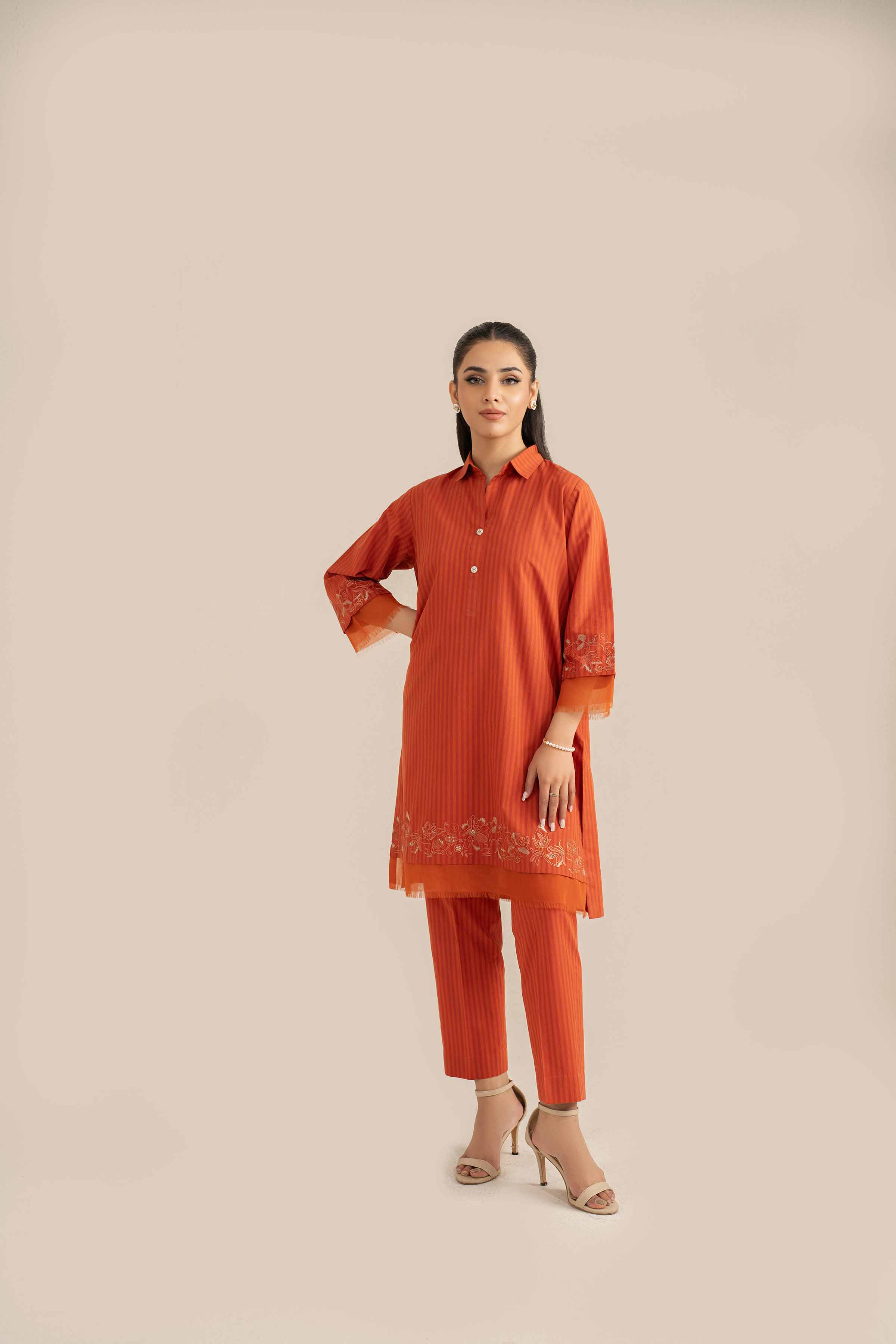 2 Piece - Embroidered Suit - KPS25-07 - Image 4