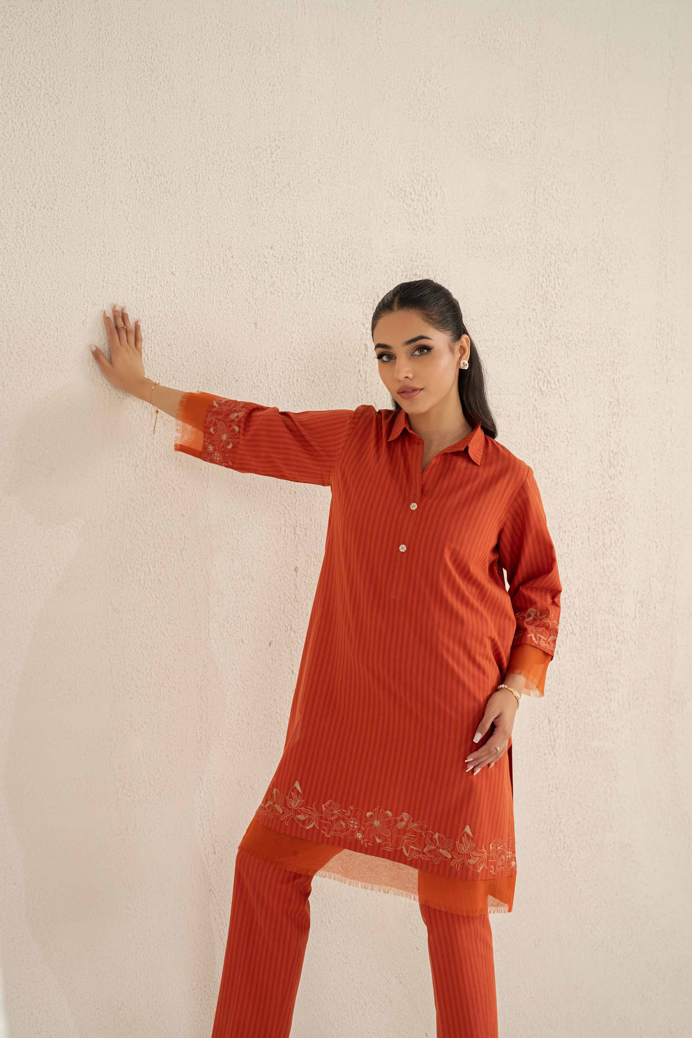 2 Piece - Embroidered Suit - KPS25-07 - Image 5