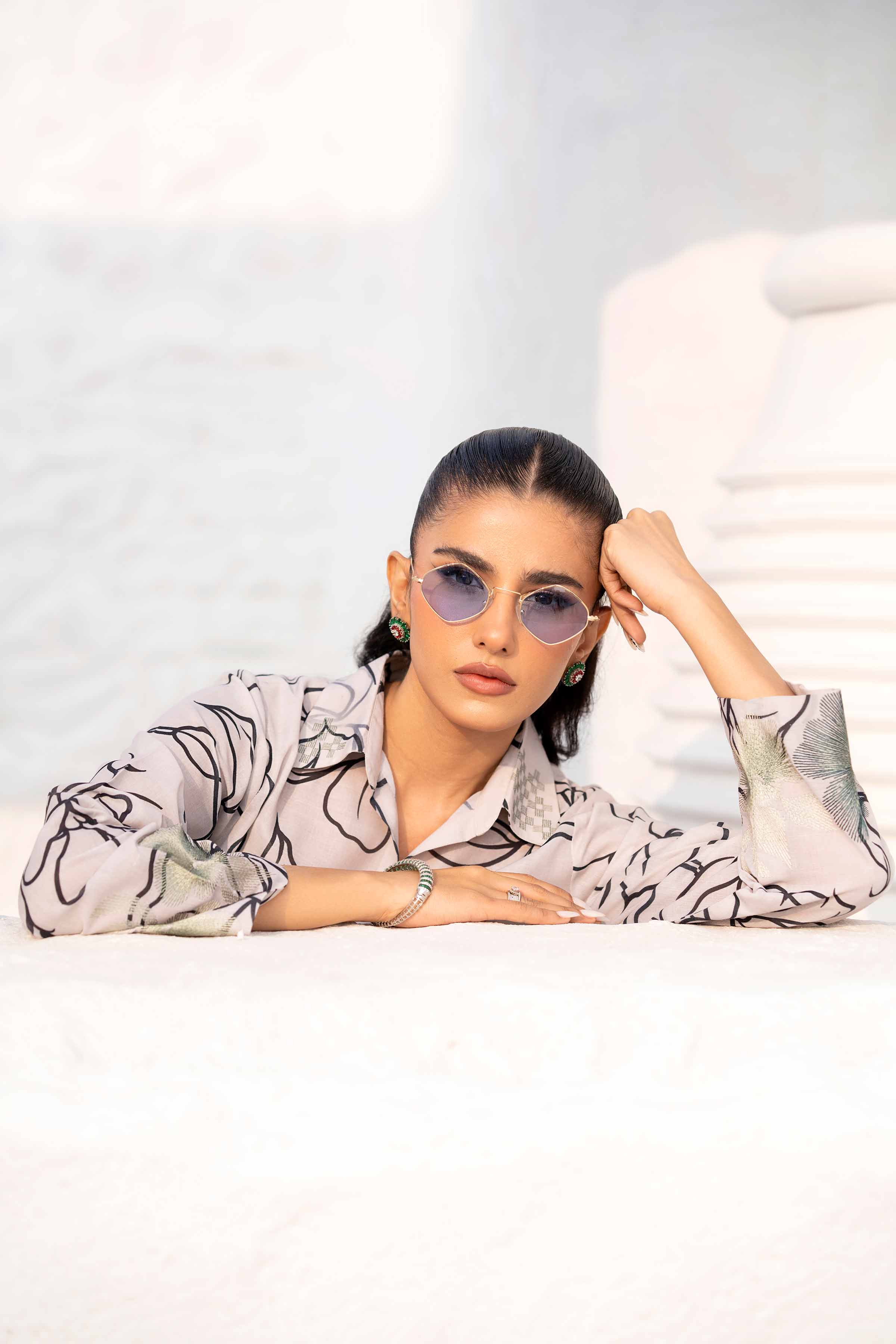 2 Piece - Printed Embroidered Suit - KPS25-08 - Image 6