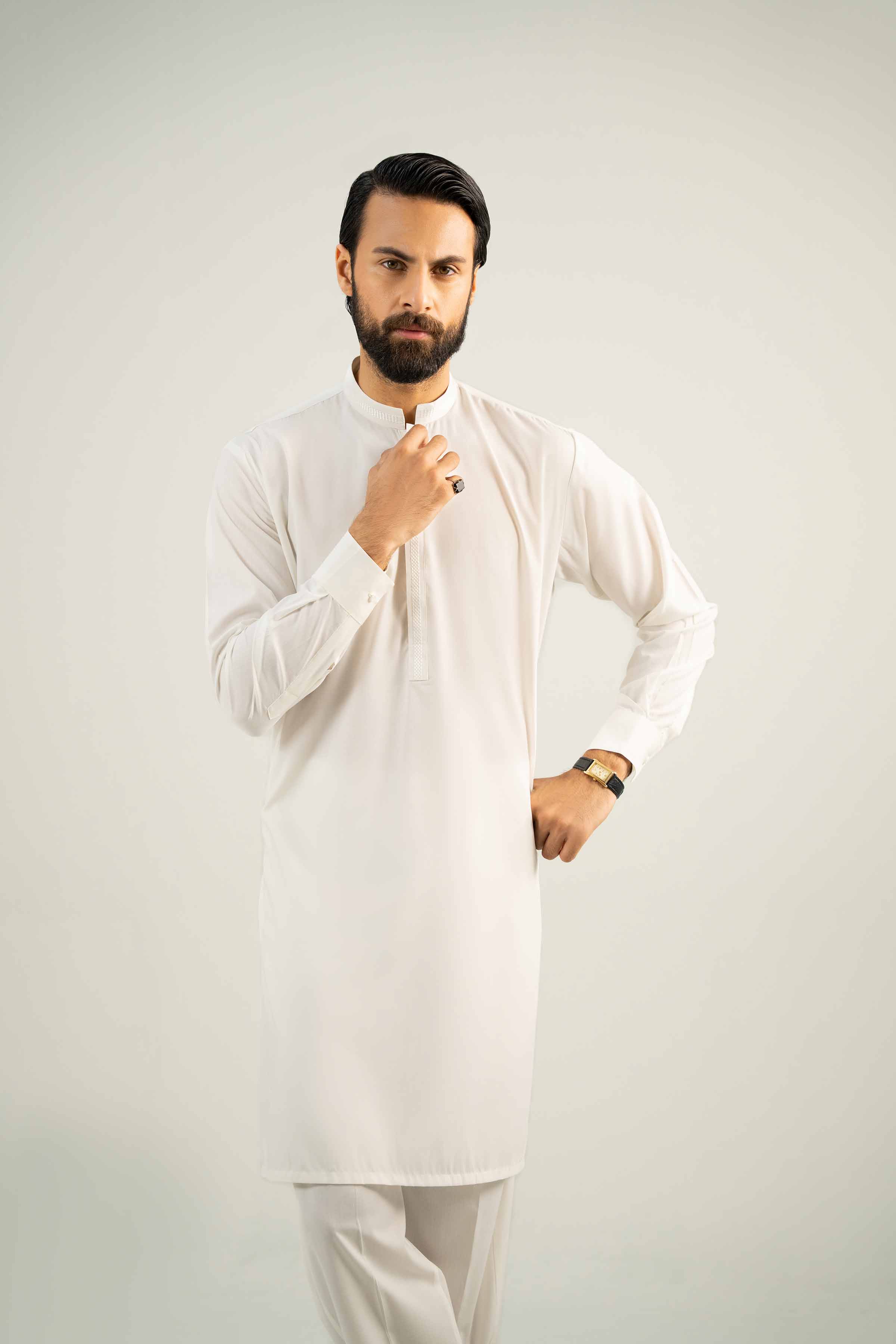 2 Piece - Embroidered Suit - NMST-SM25-2 - Image 5